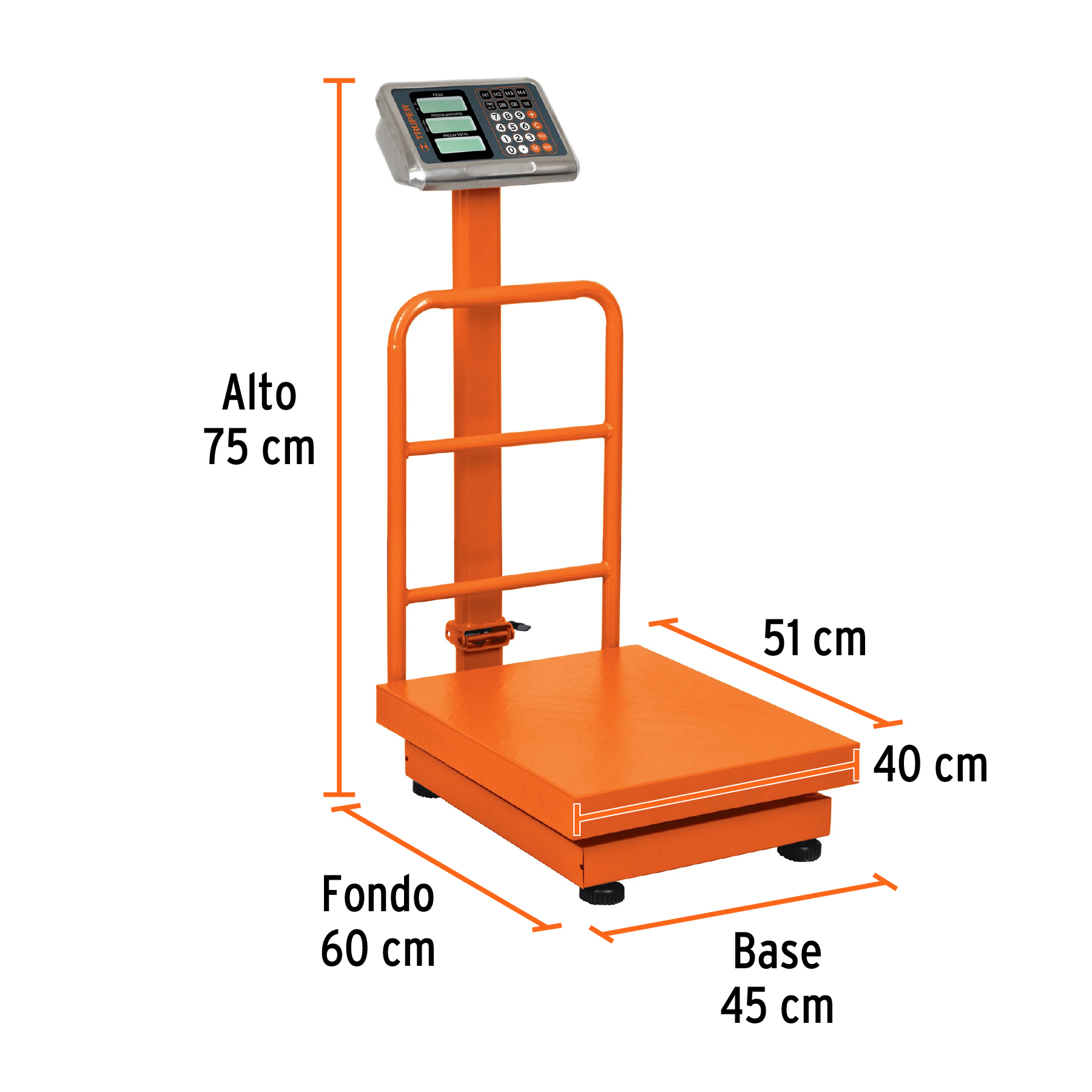 Báscula plegable de plataforma capacidad 200 Kg.