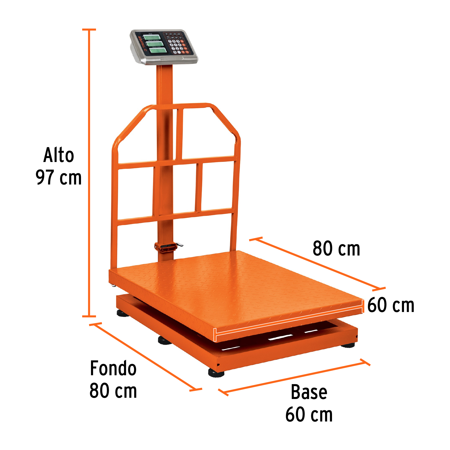 Báscula plegable de plataforma capacidad 500 Kg.