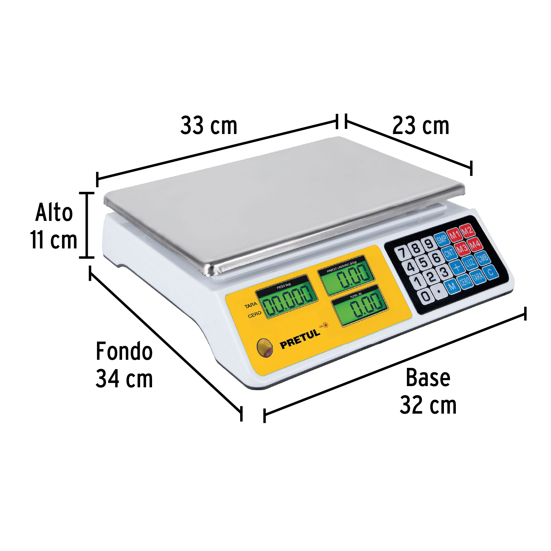 Báscula Pretul electrónica multifunciones capacidad 40 kg