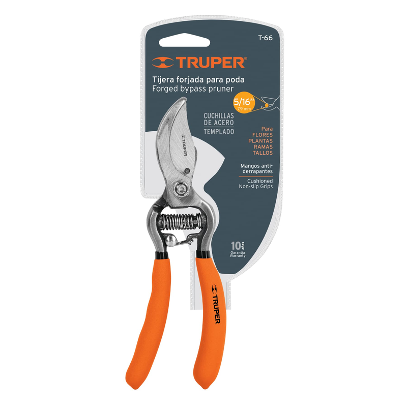 Tijera forjada para poda 6 1/2" para jardinería, TRUPER
