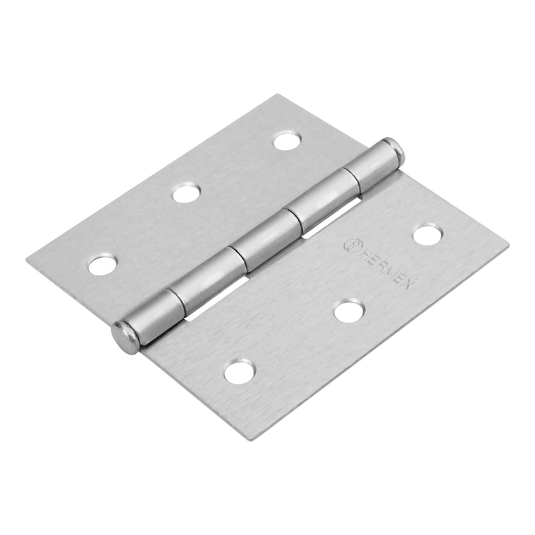 Bisagra cuadrada 3", acero cromo mate, plana, Hermex Basic