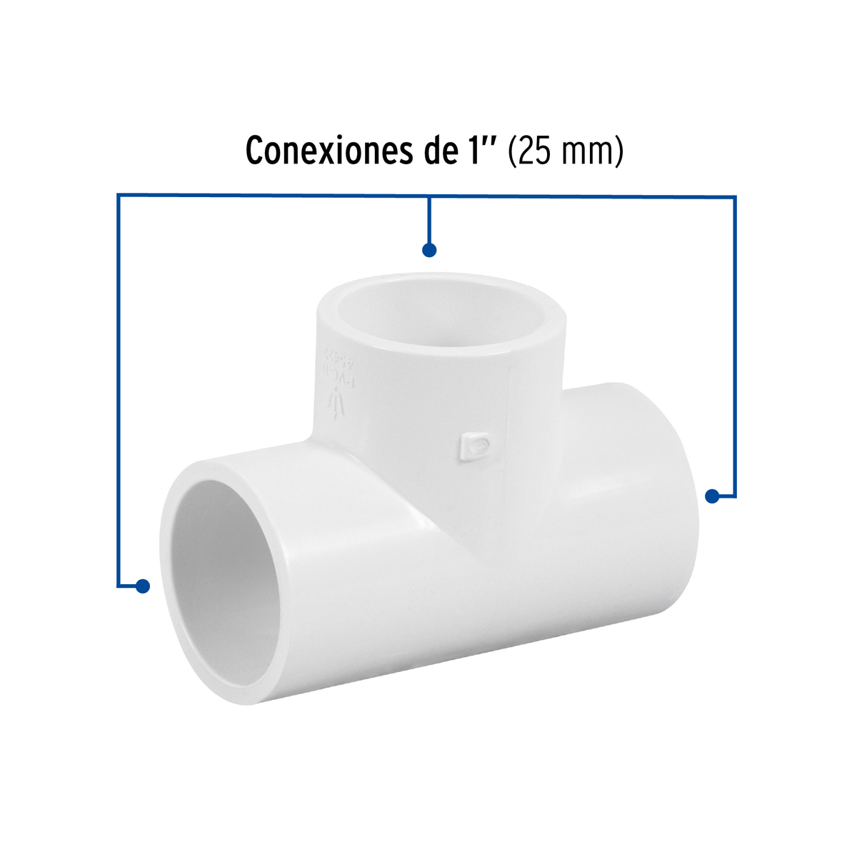 Tee sencilla de PVC, 1"