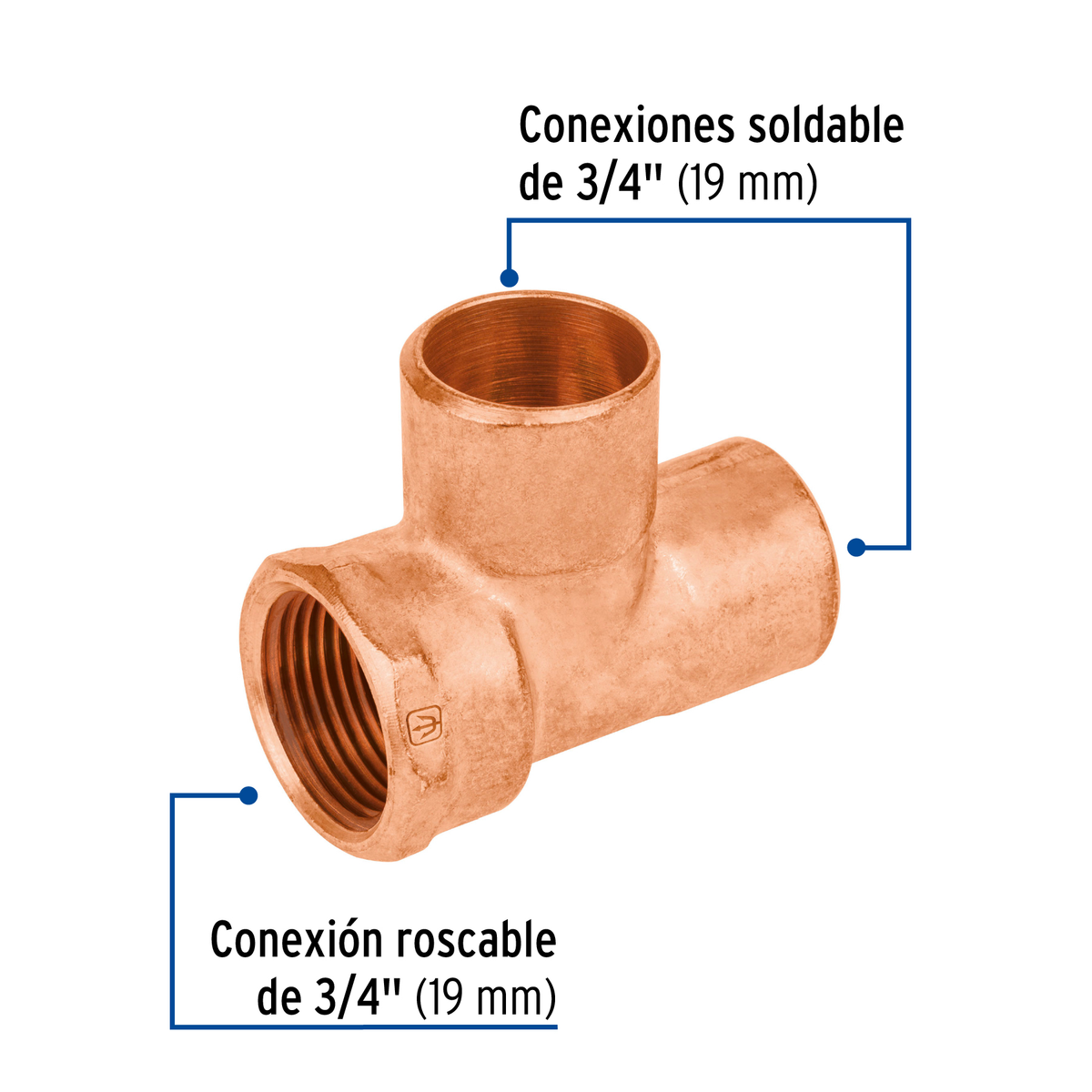 Tee rosca lateral 3/4"