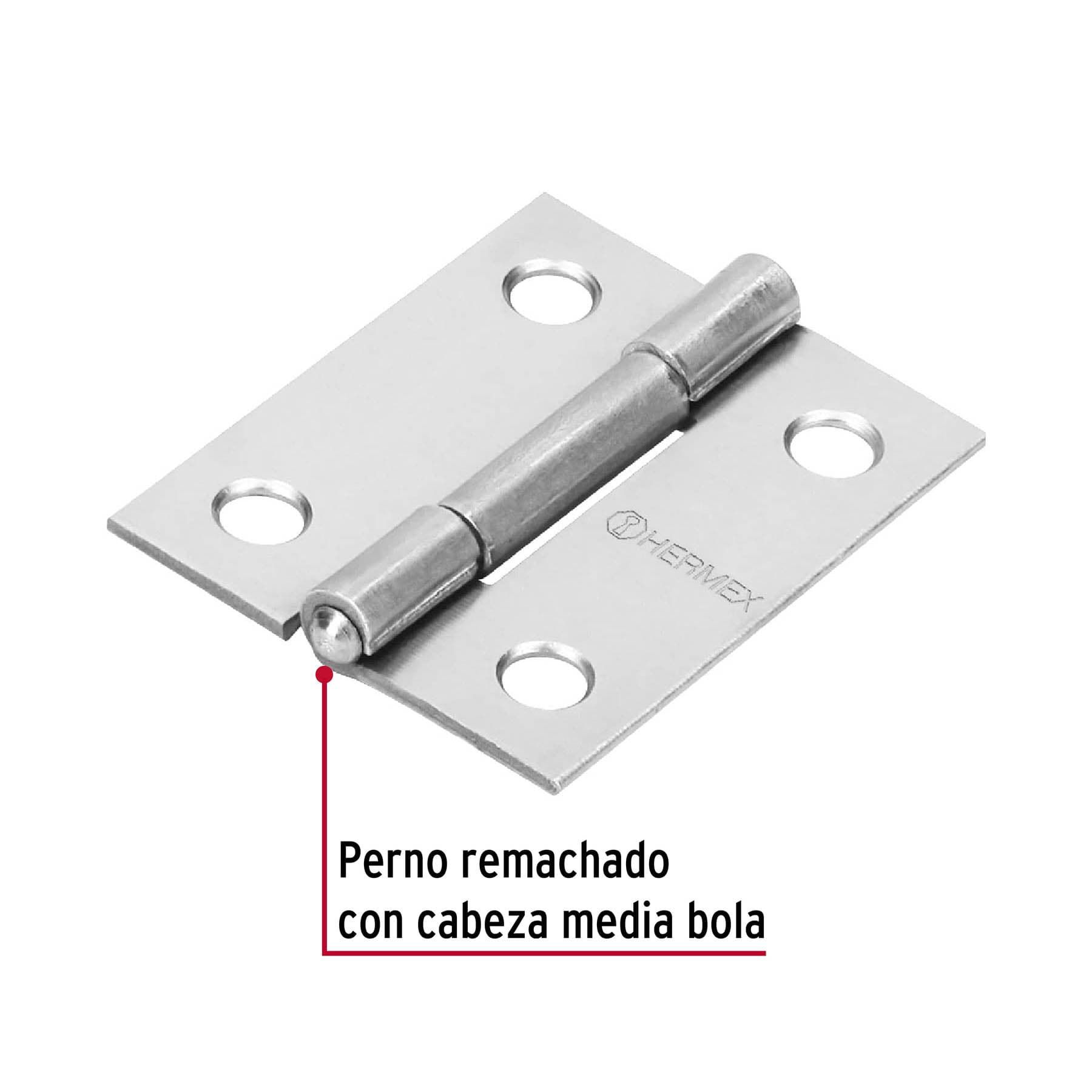 Bisagra rectangular 1-1/2", acero pulido