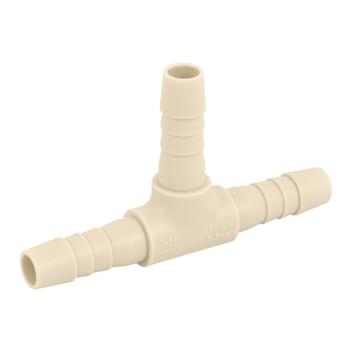 Tee inserción de polipropileno, 3/8"