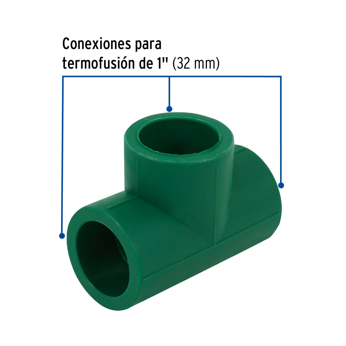 Tee de PPR sencilla , 1", 32mm
