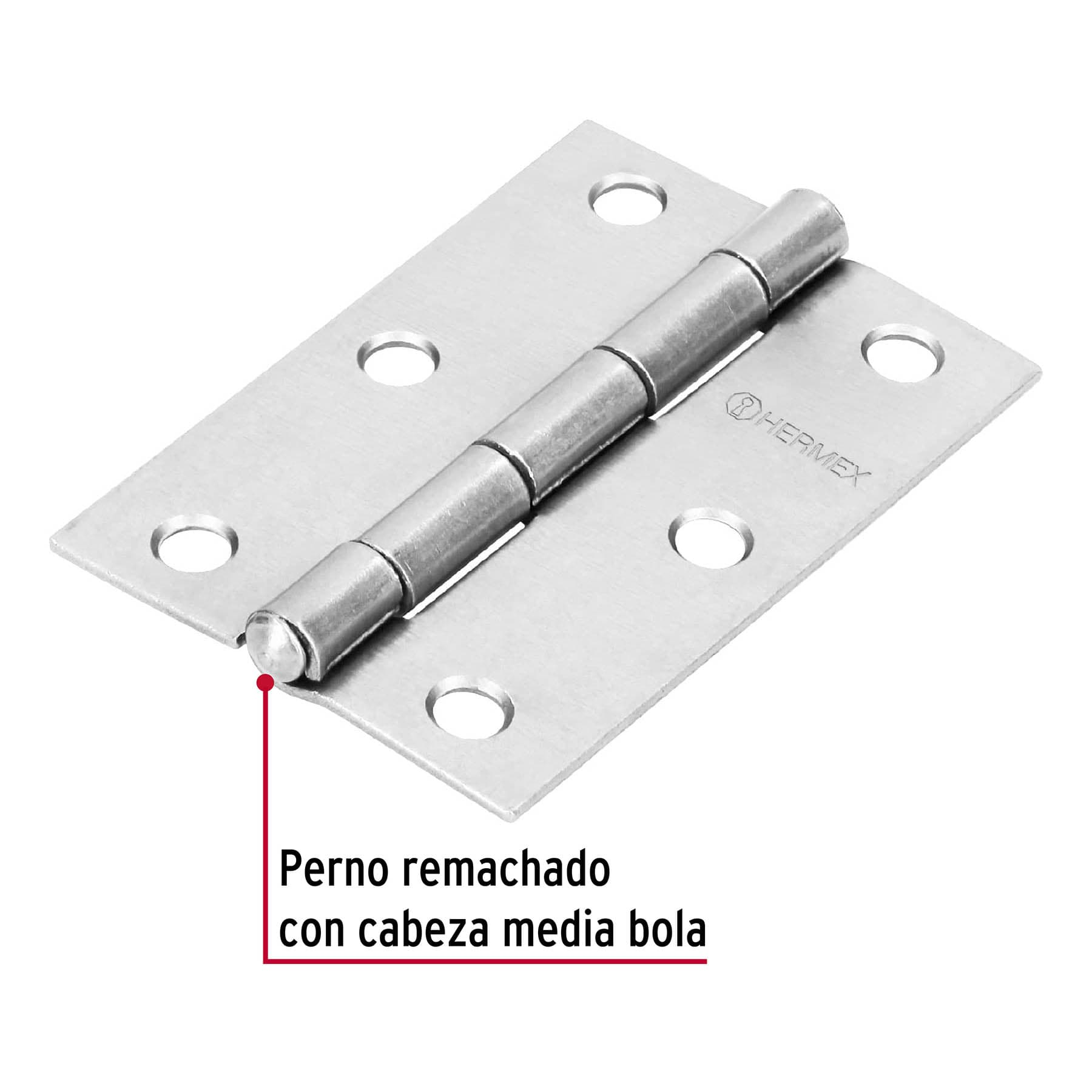 Bisagra rectangular 3", acero pulido