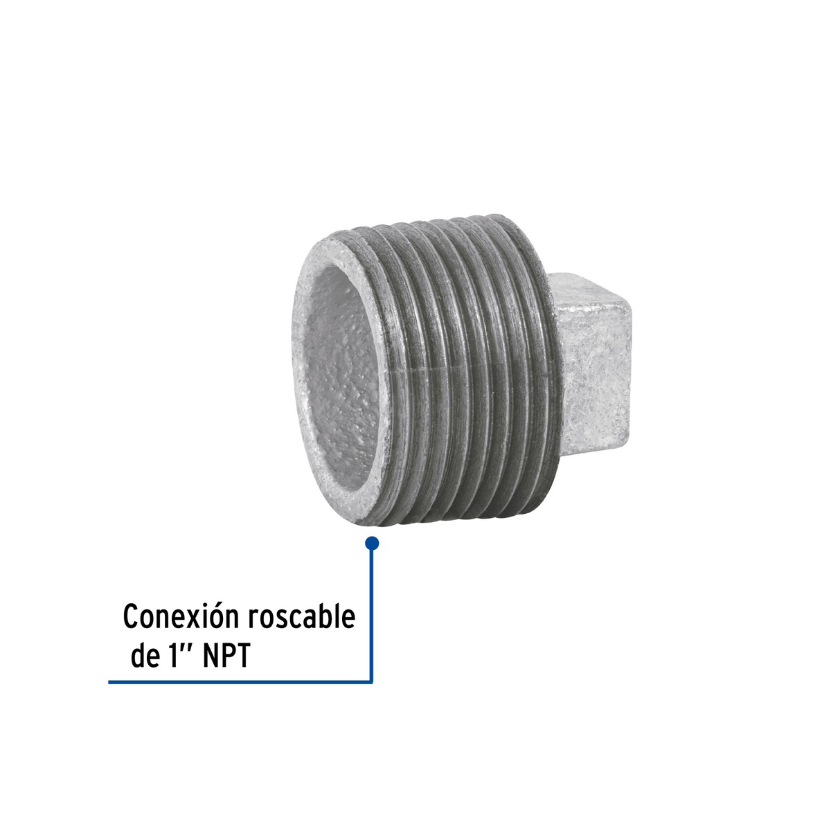 Tapón macho, acero galvanizado, 1"