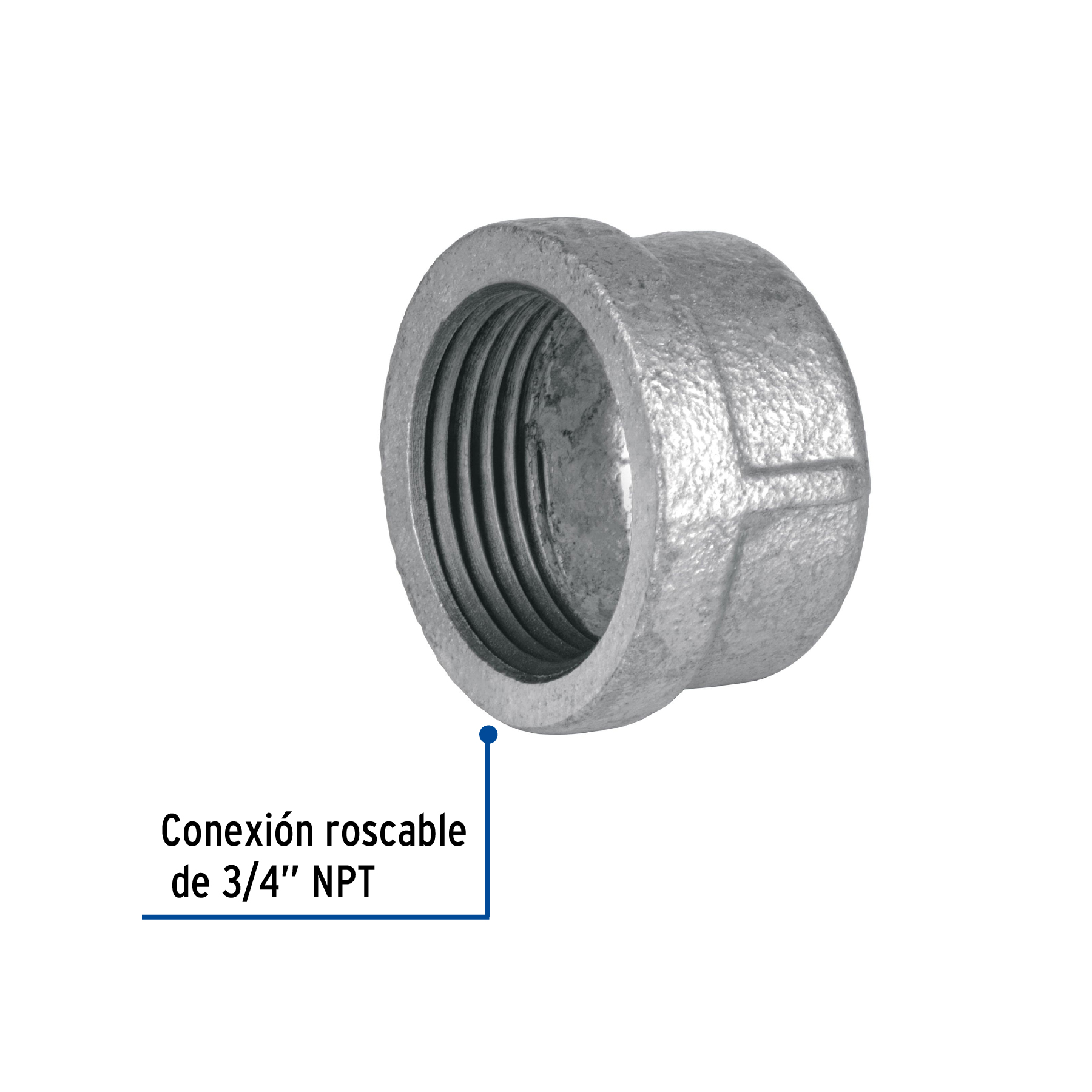 Tapón capa, acero galvanizado, 3/4"