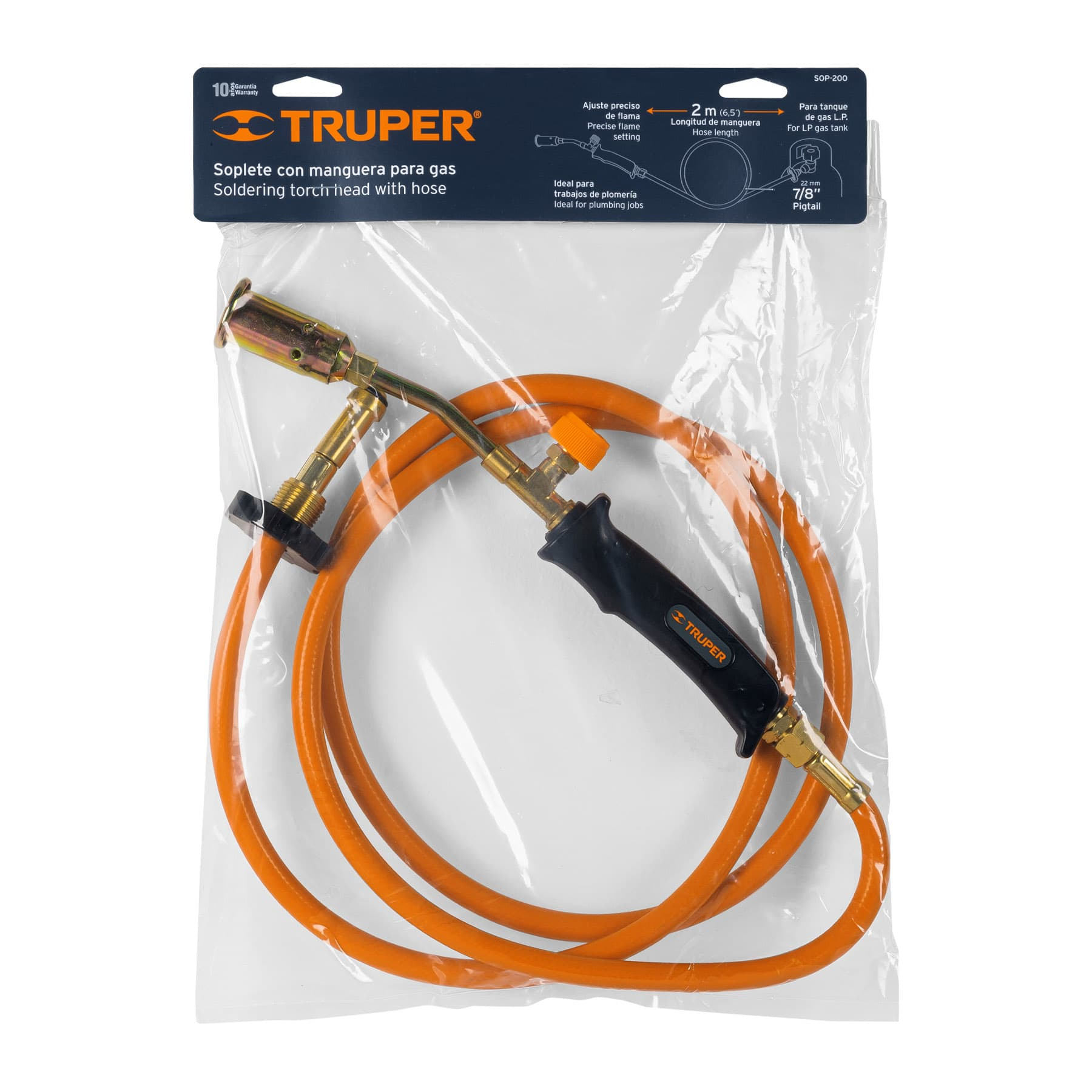 Soplete con manguera para gas, 200 PSI