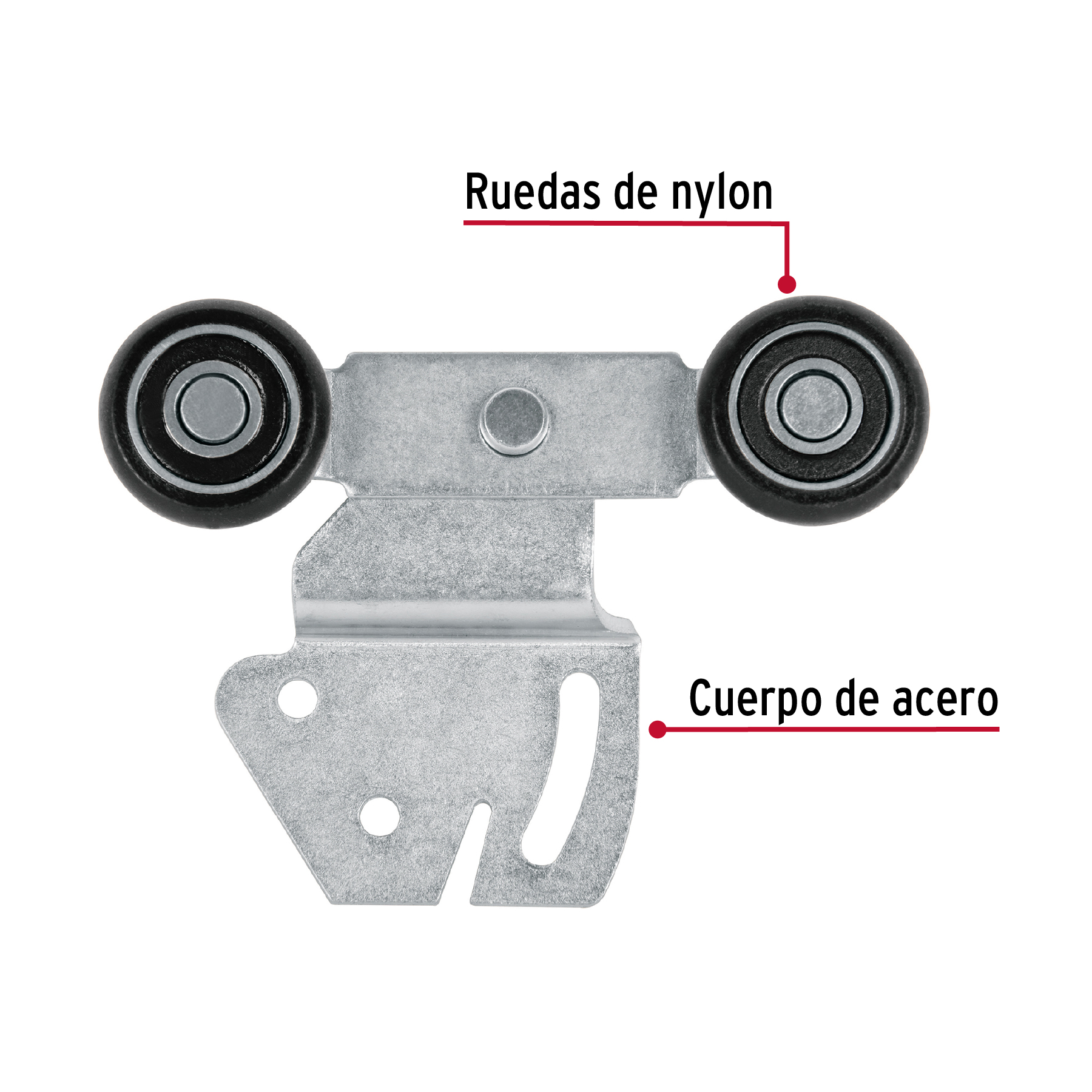 Sistema corredizo doble para riel superior de closet
