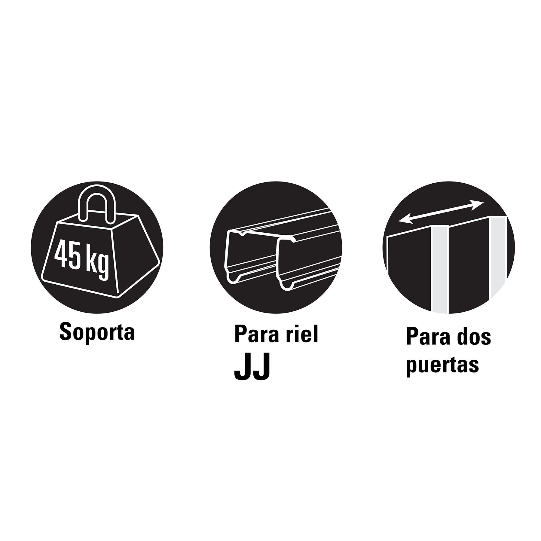 Sistema corredizo doble para riel superior de closet