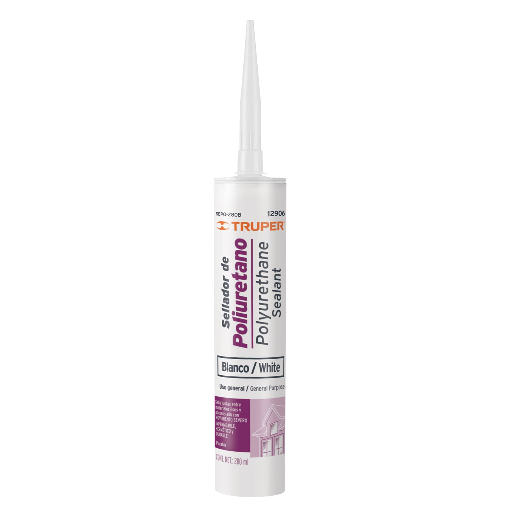 Sellador de poliuretano, blanco, 280 ml