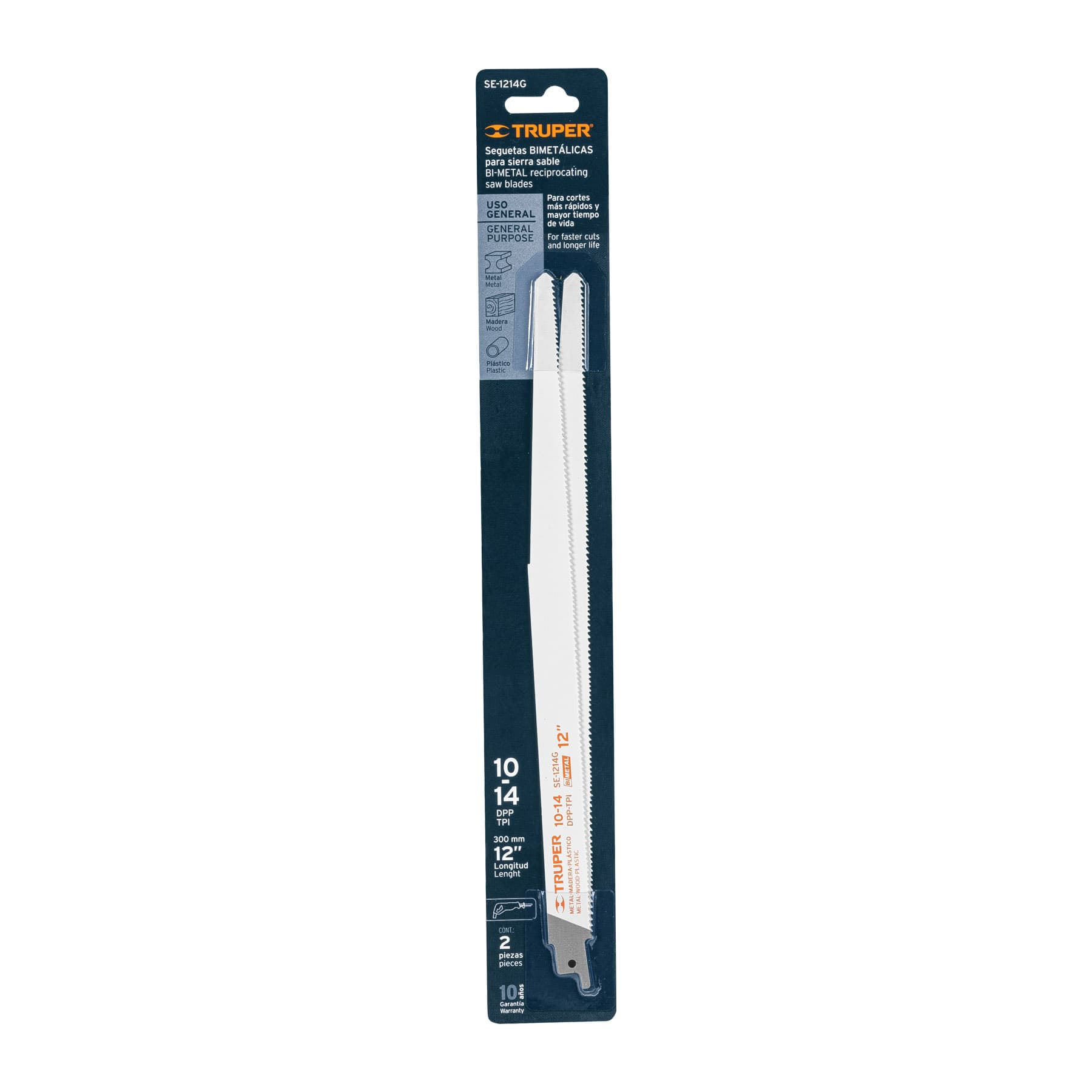 Segueta sierra sable, 12", 10-14 DPP, cónica, usos generales