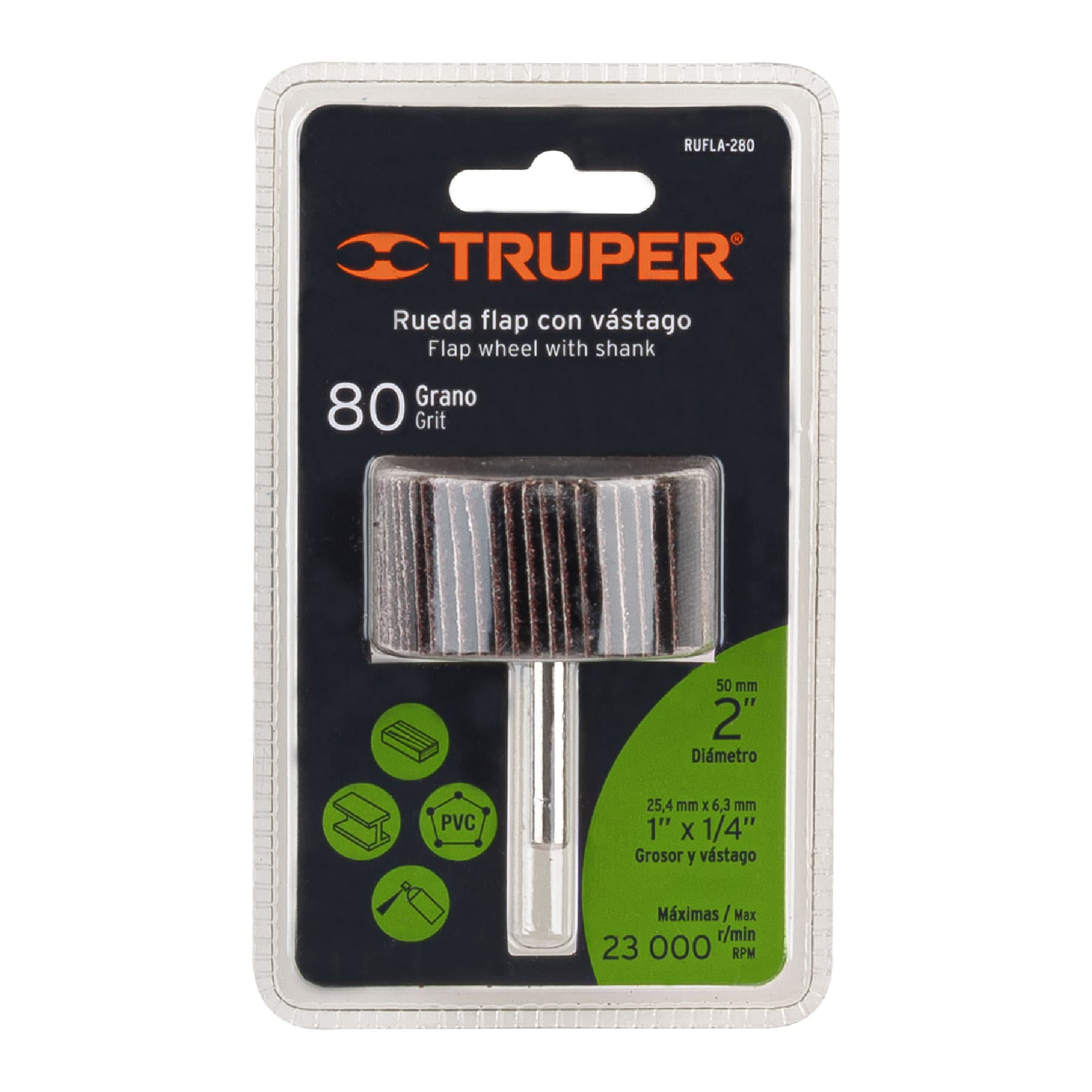 Rueda flap de 2", grano 80