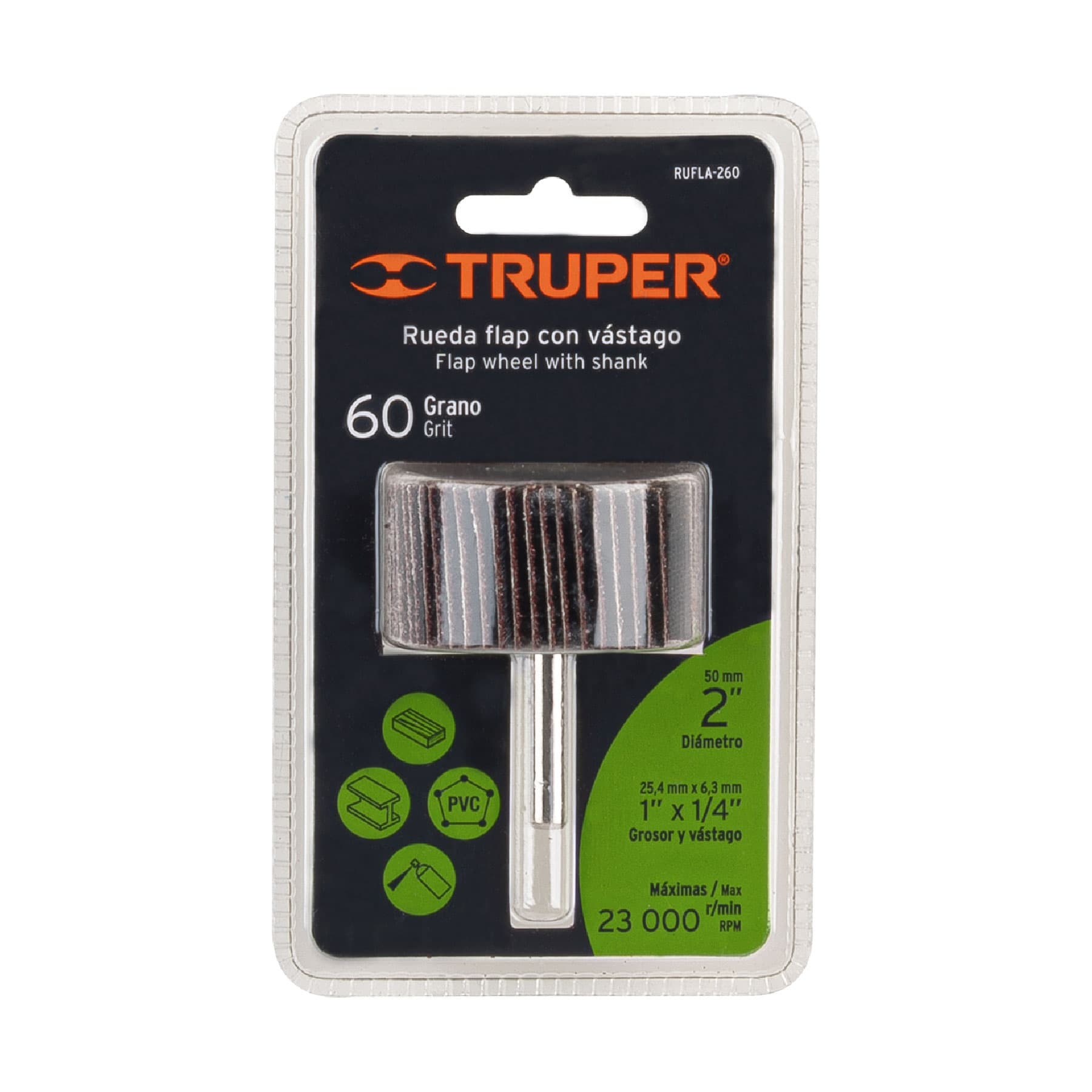 Rueda flap de 2", grano 60