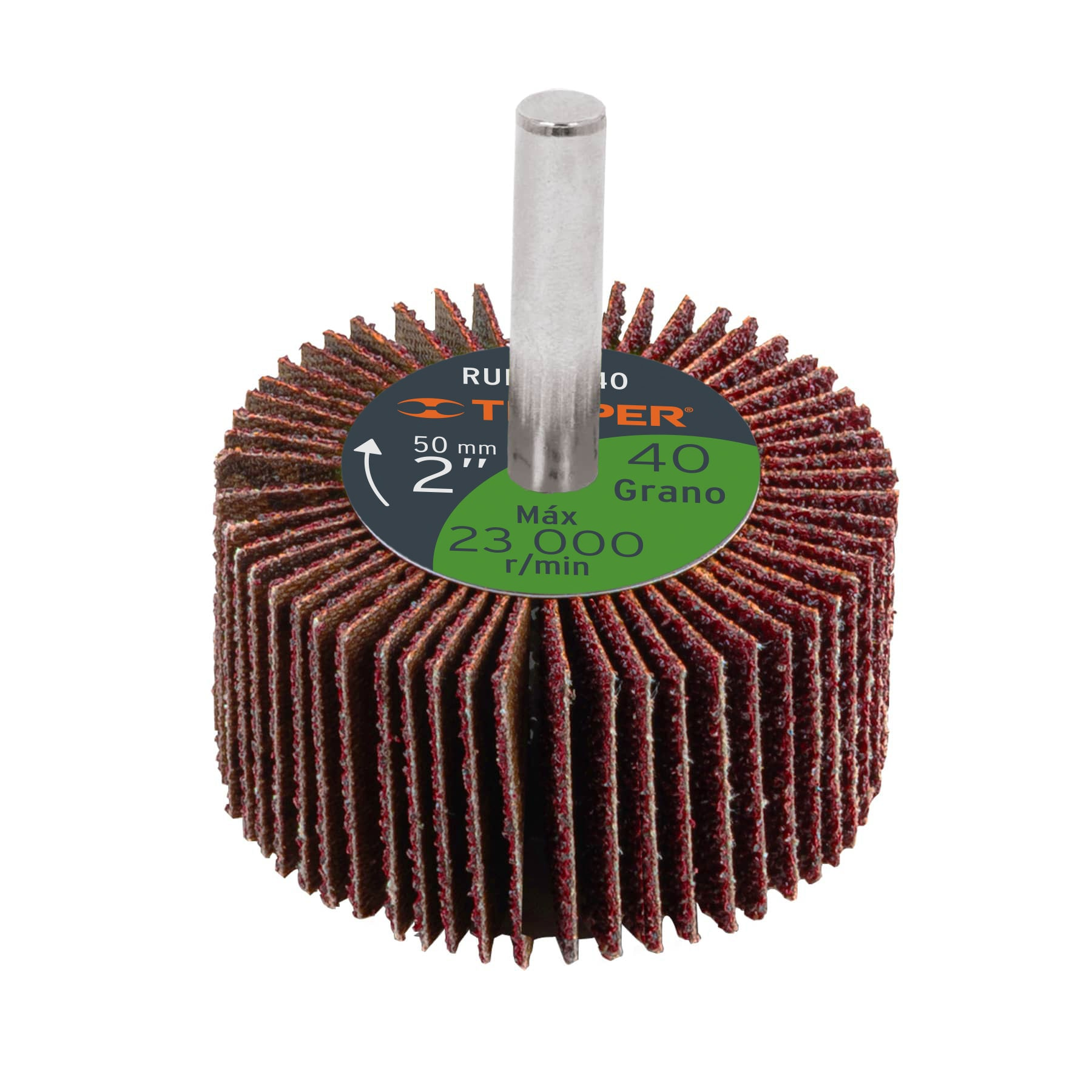 Rueda flap de 2", grano 40