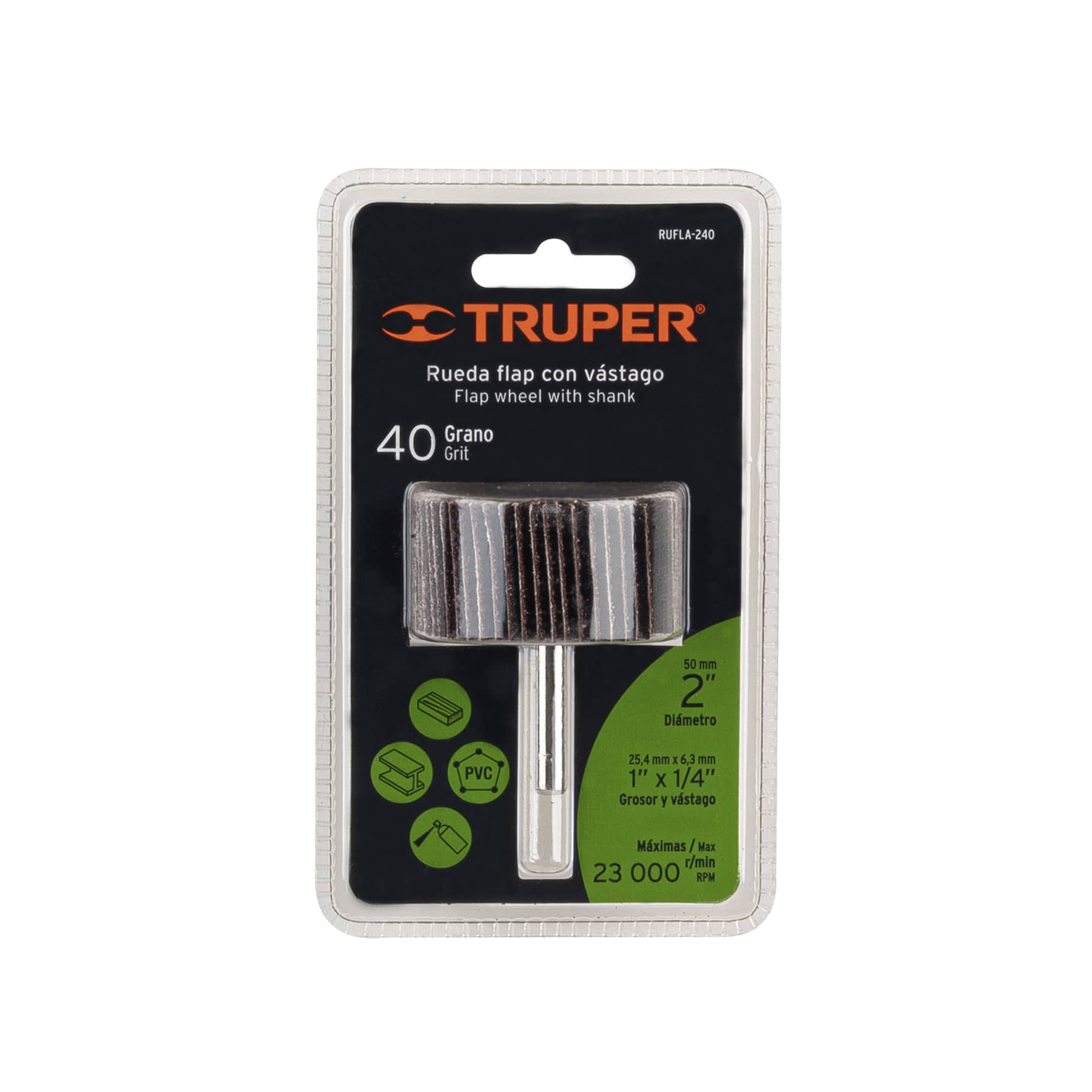 Rueda flap de 2", grano 40