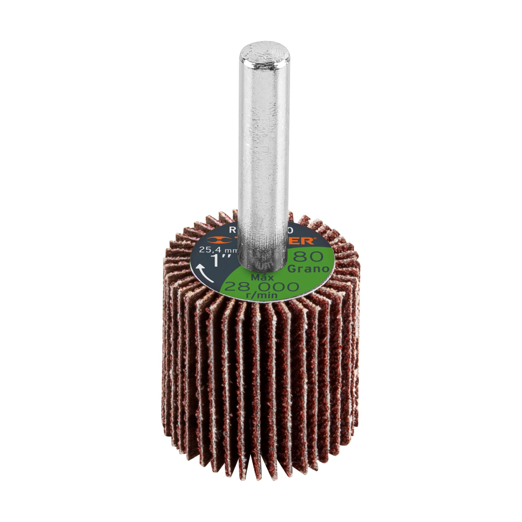 Rueda flap de 1", grano 80
