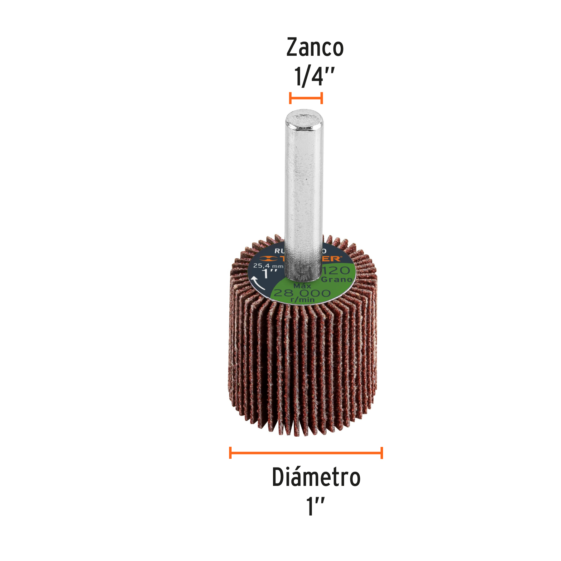 Rueda flap de 1", grano 120