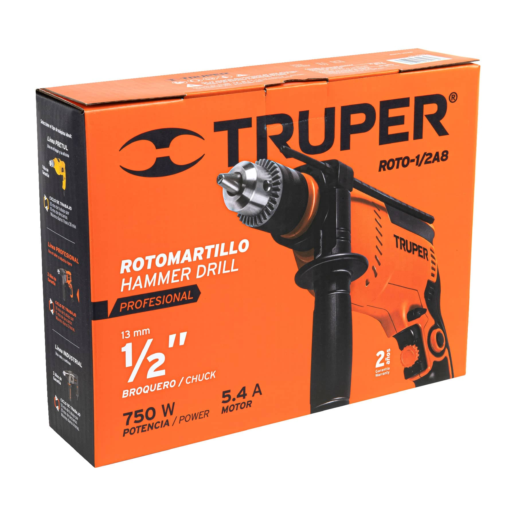 Rotomartillo 1/2", profesional, 750 W
