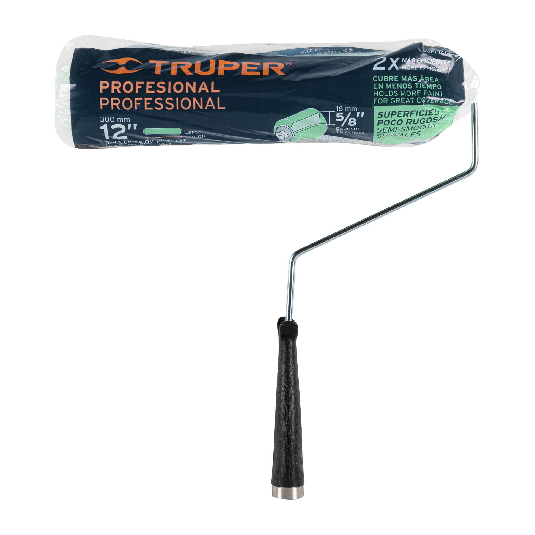 Rodillo para pintar, felpa 12 x 5/8", lisa