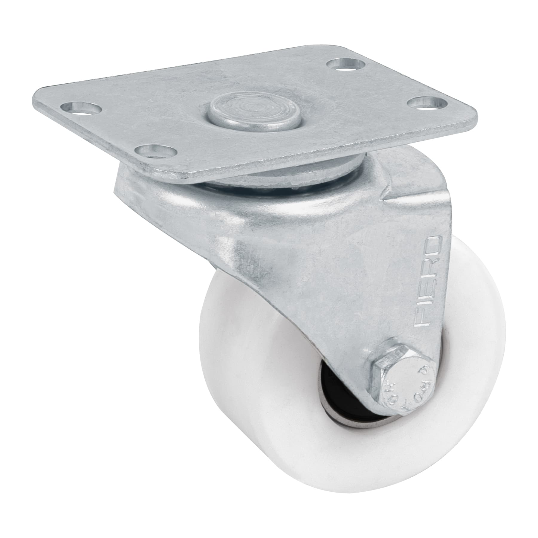 Rodaja de polietileno 2", placa giratoria, pisada 25mm