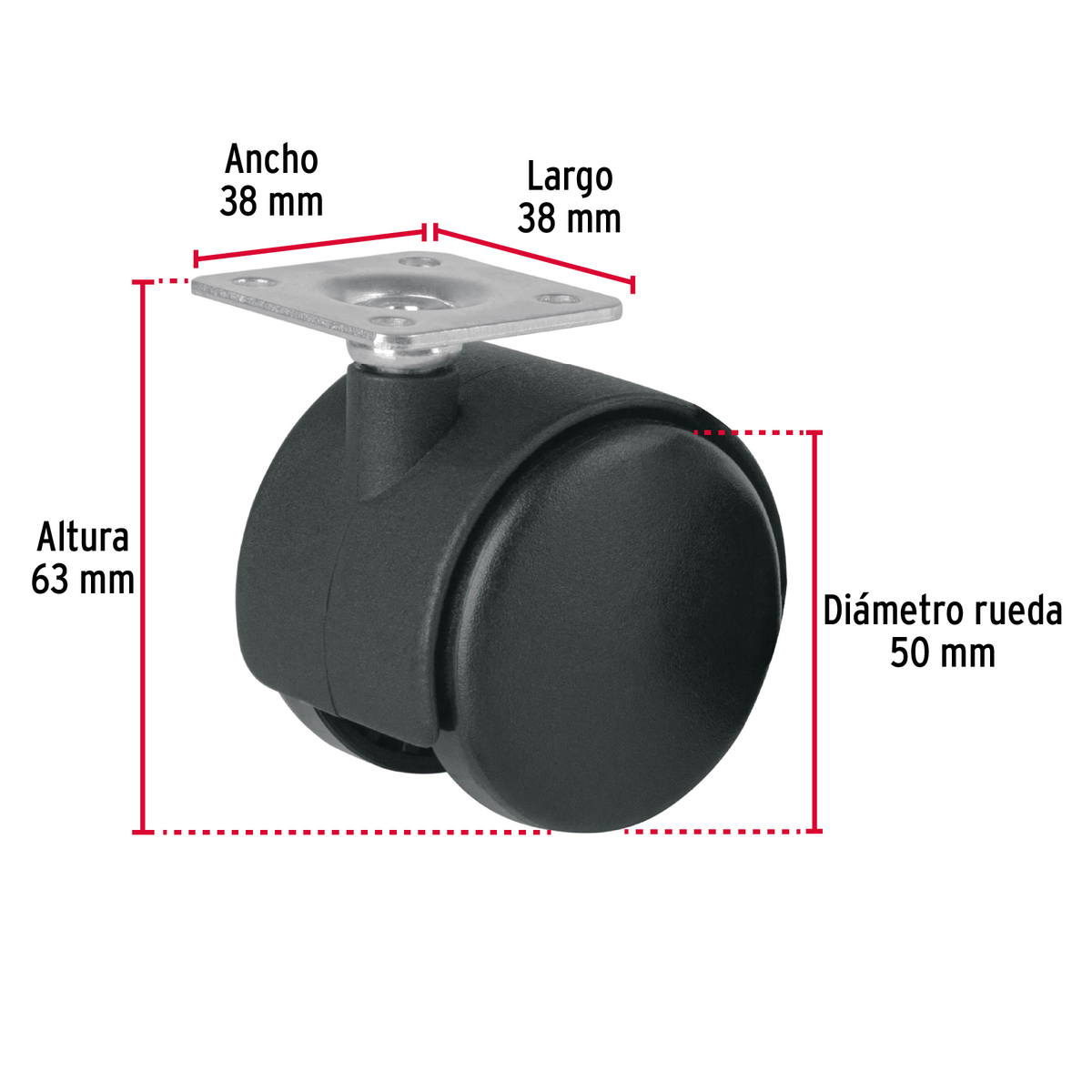 Rodaja tipo yoyo, 50 mm