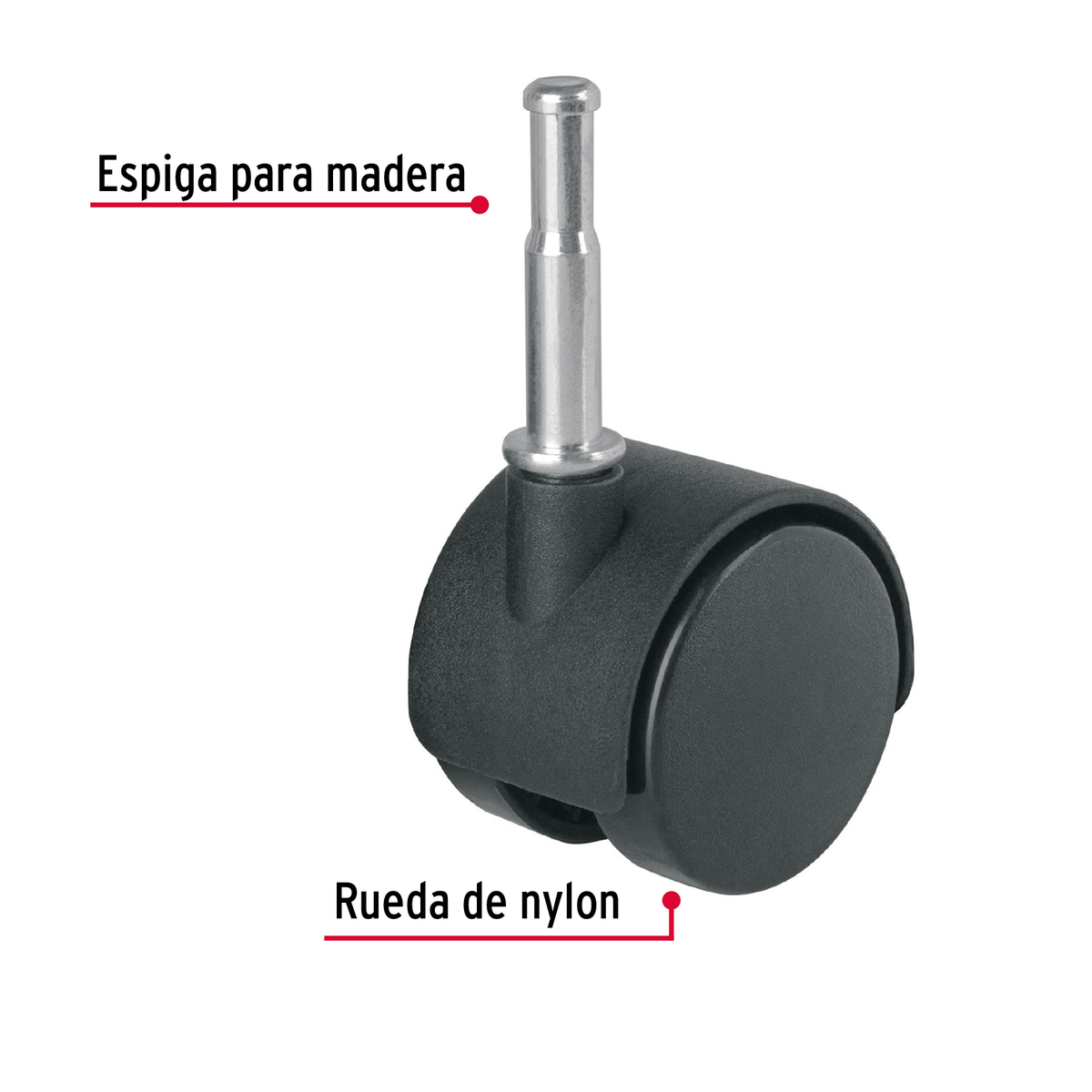 Rodaja tipo yoyo con espiga tipo socket 40 mm