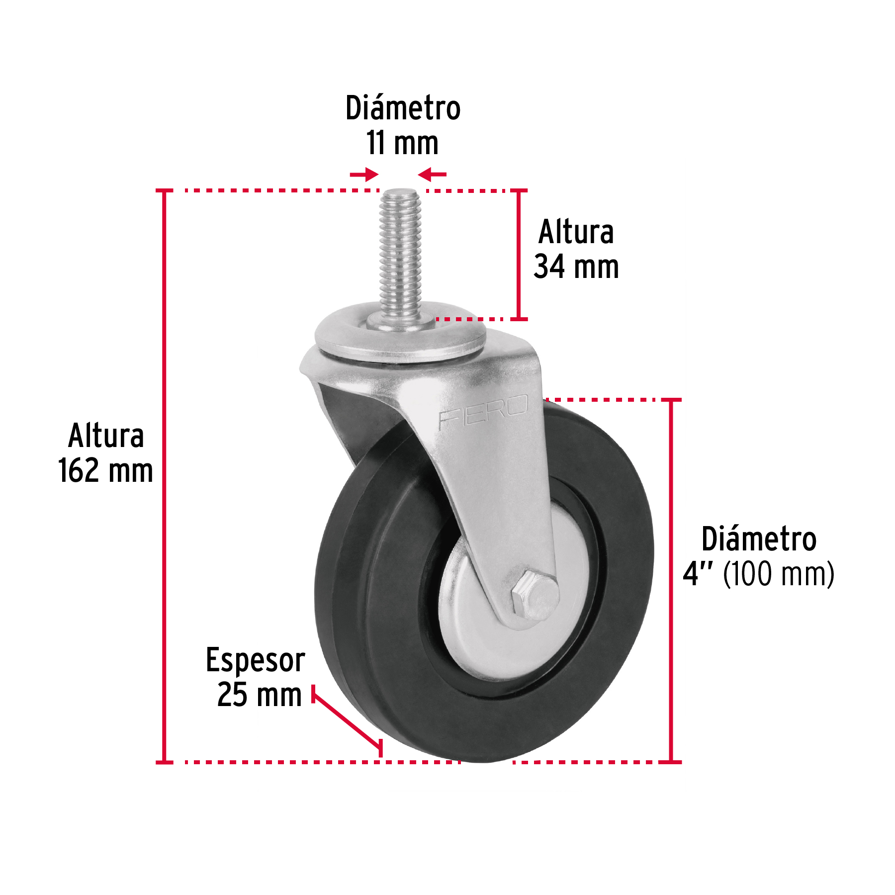 Rodaja hule espiga roscada 7/16" X 4"