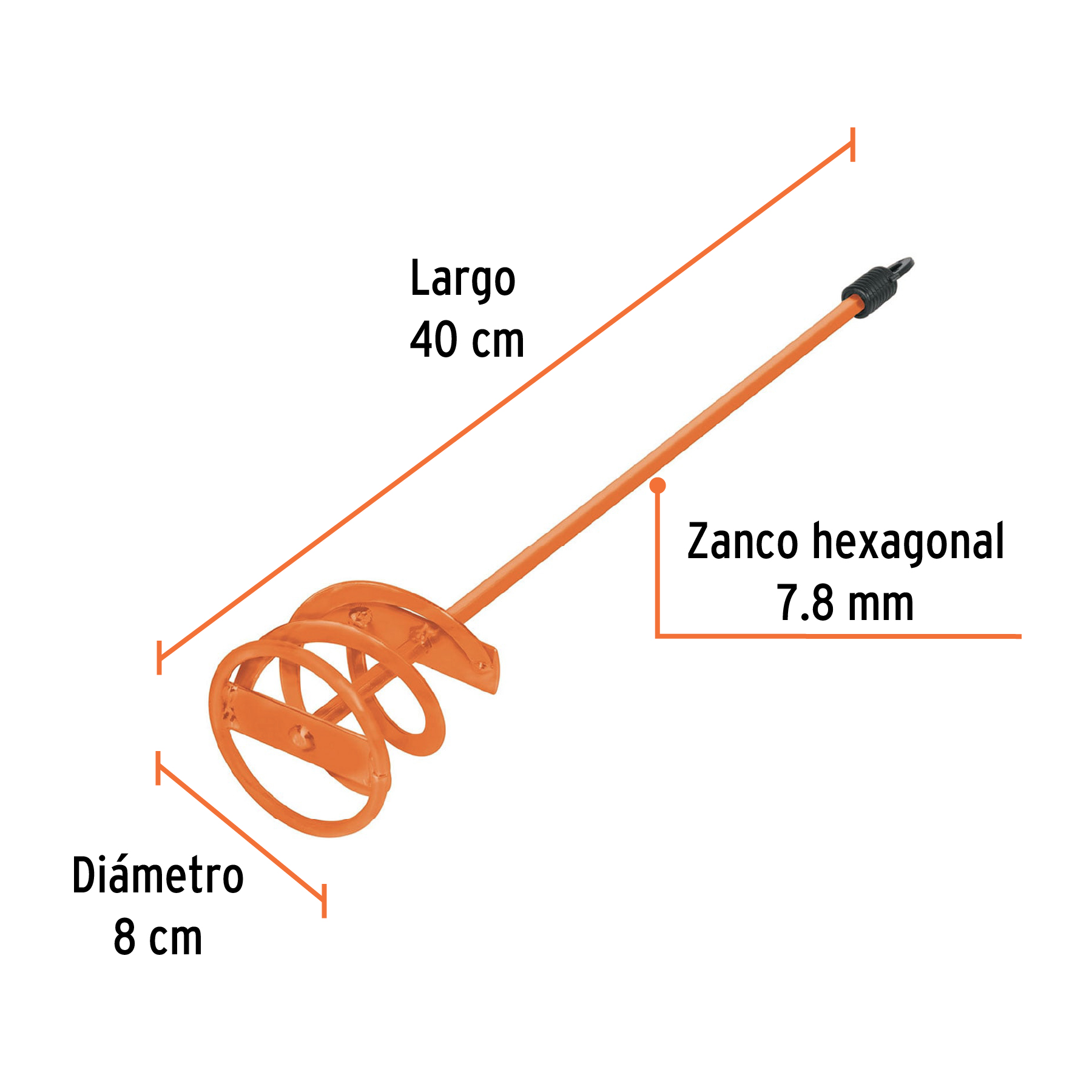 Revolvedor de pintura, 80 mm de diámetro