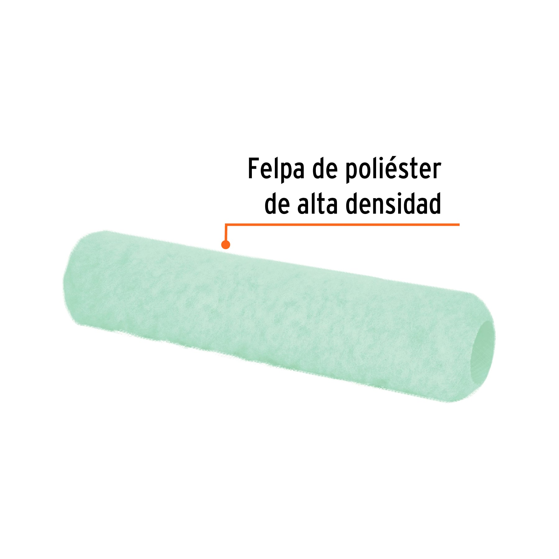 Repuesto para rodillo para pintar, felpa 12 x 5/8", lisa