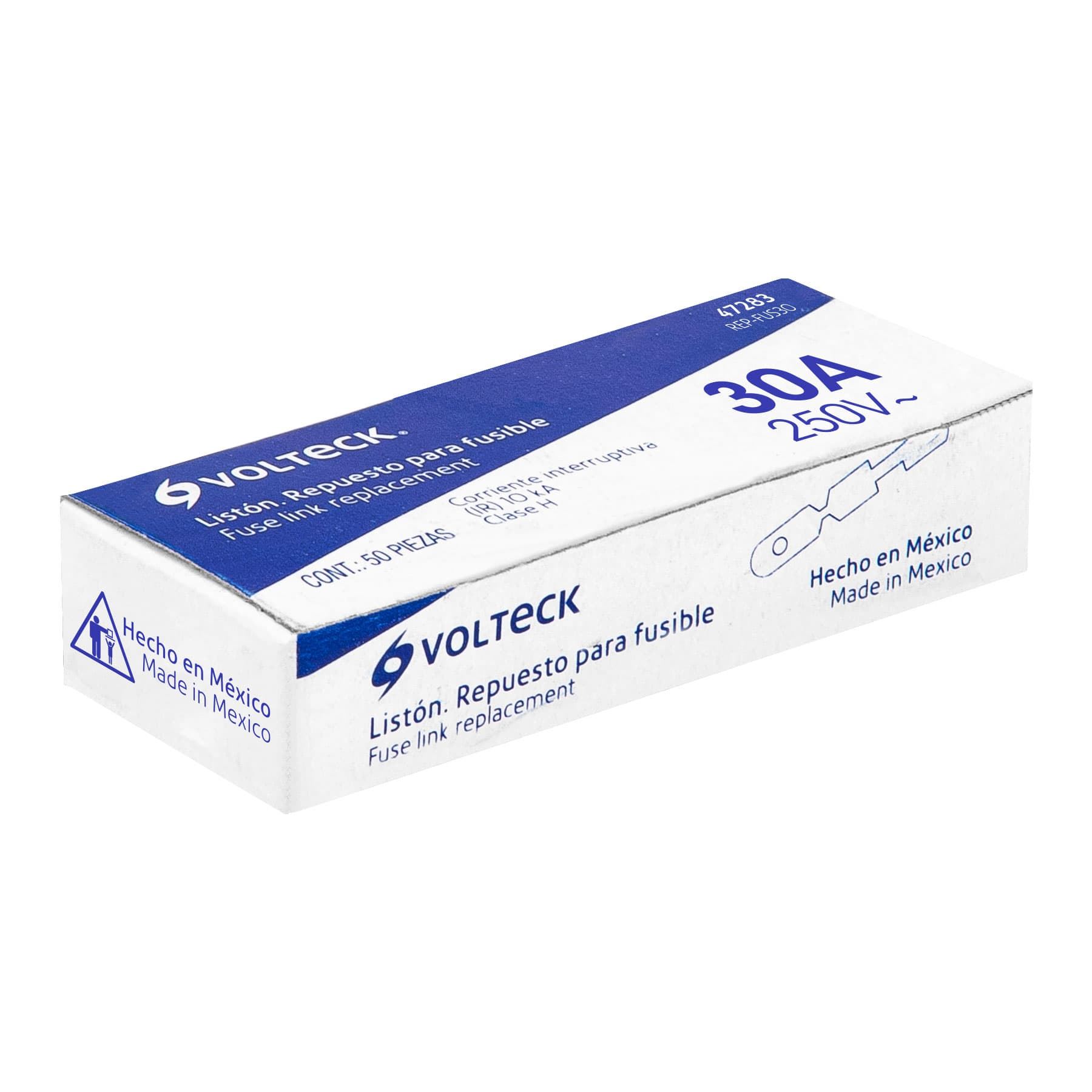 Repuesto para fusible de 30 A, Volteck, caja con 50 pzas