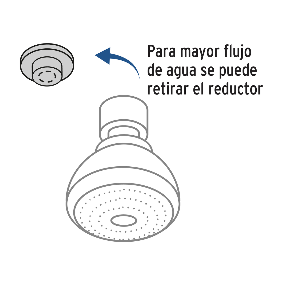 Regadera plástica, sin brazo, Basic