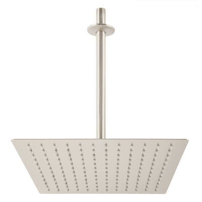 Regadera acero inoxidable, 12", con brazo, satinado, Riviera