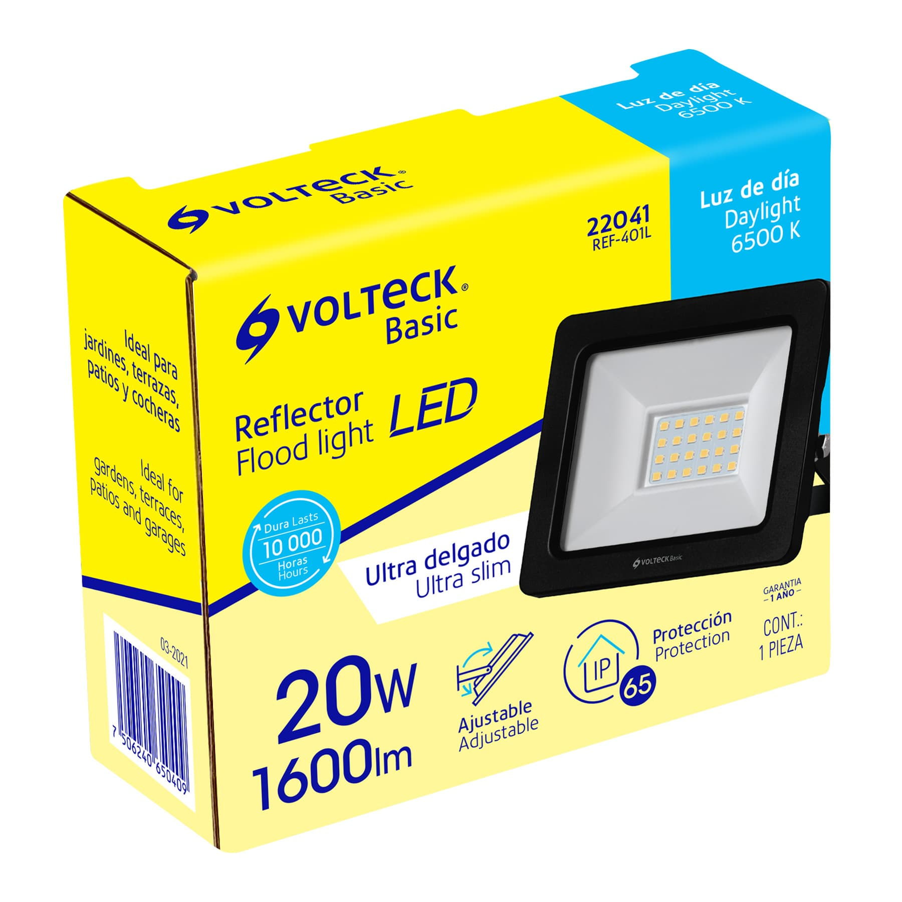 Reflector ultra delgado de LED, 20 W