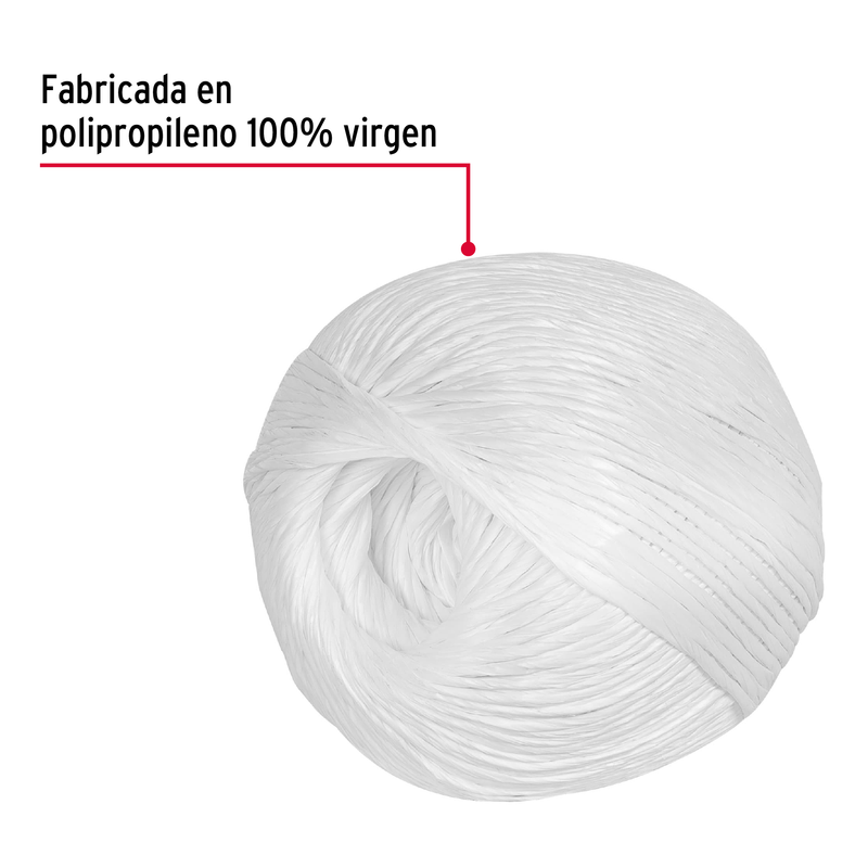 Rollo de rafia de 230 m color blanco calibre 2.2 g/m, FIERO