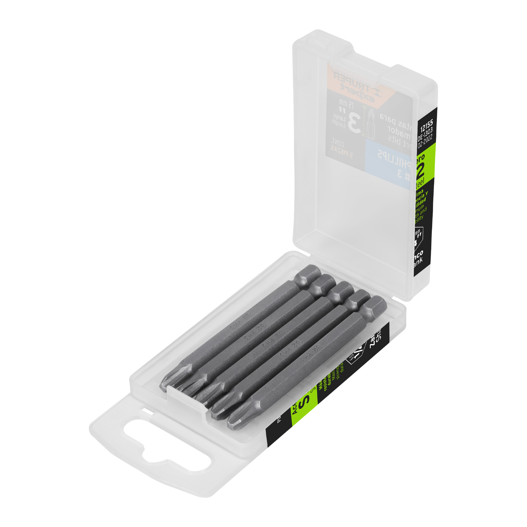 Puntas para desarmador Phillips PH3, 3", 5 piezas