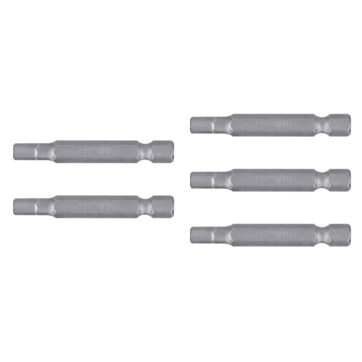 Puntas para desarmador hexagonales 3/16, 2", 5 piezas
