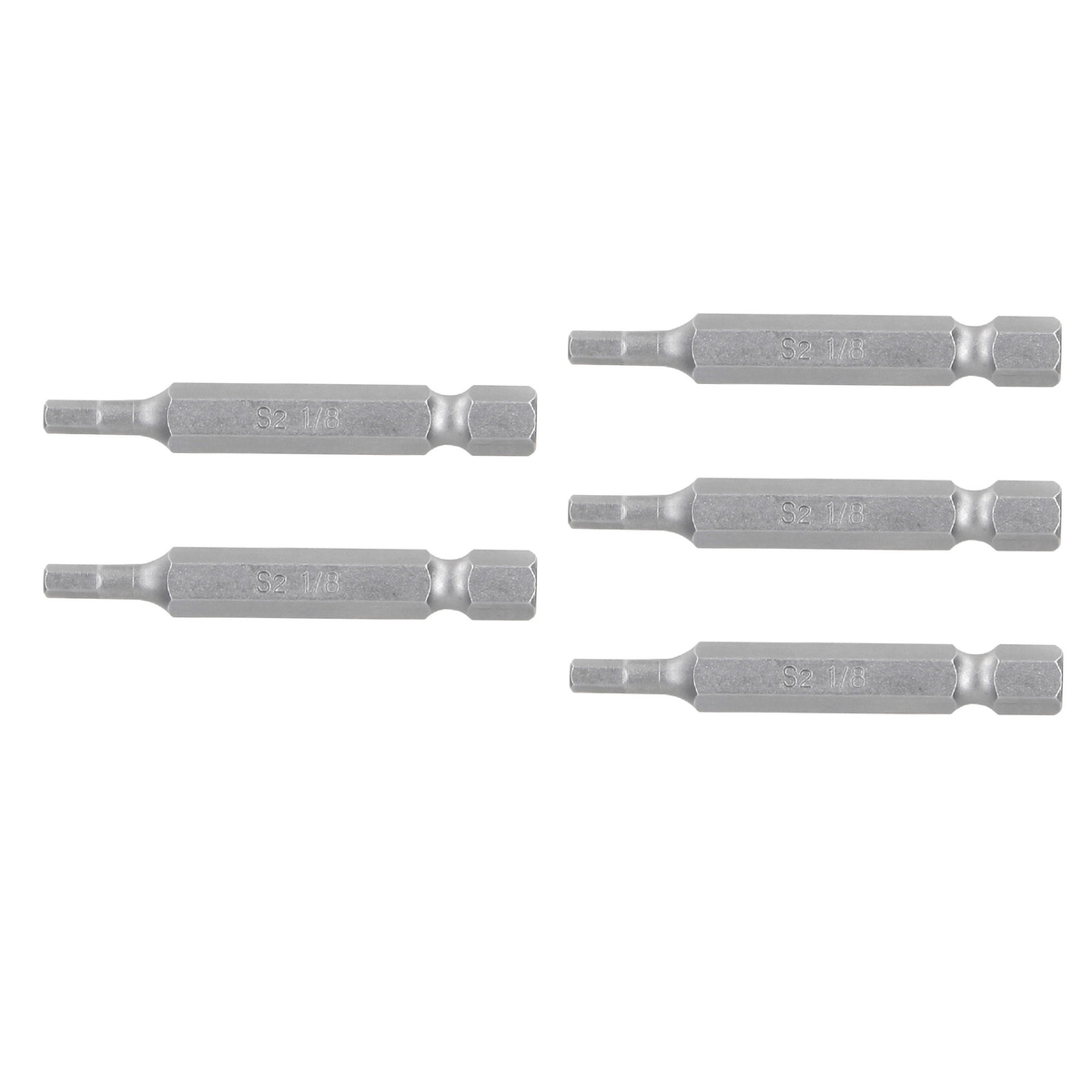 Puntas para desarmador hexagonales 1/8, 2", 5 piezas