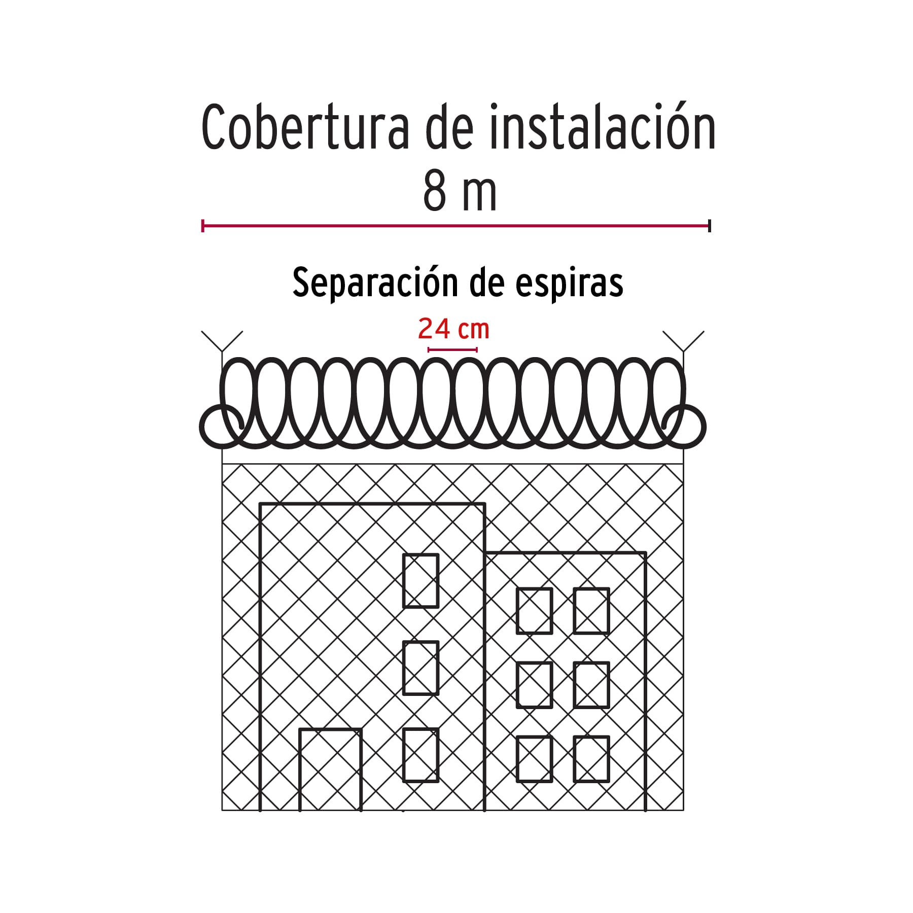 Púa concertina, alta seguridad, 45 cm diámetro