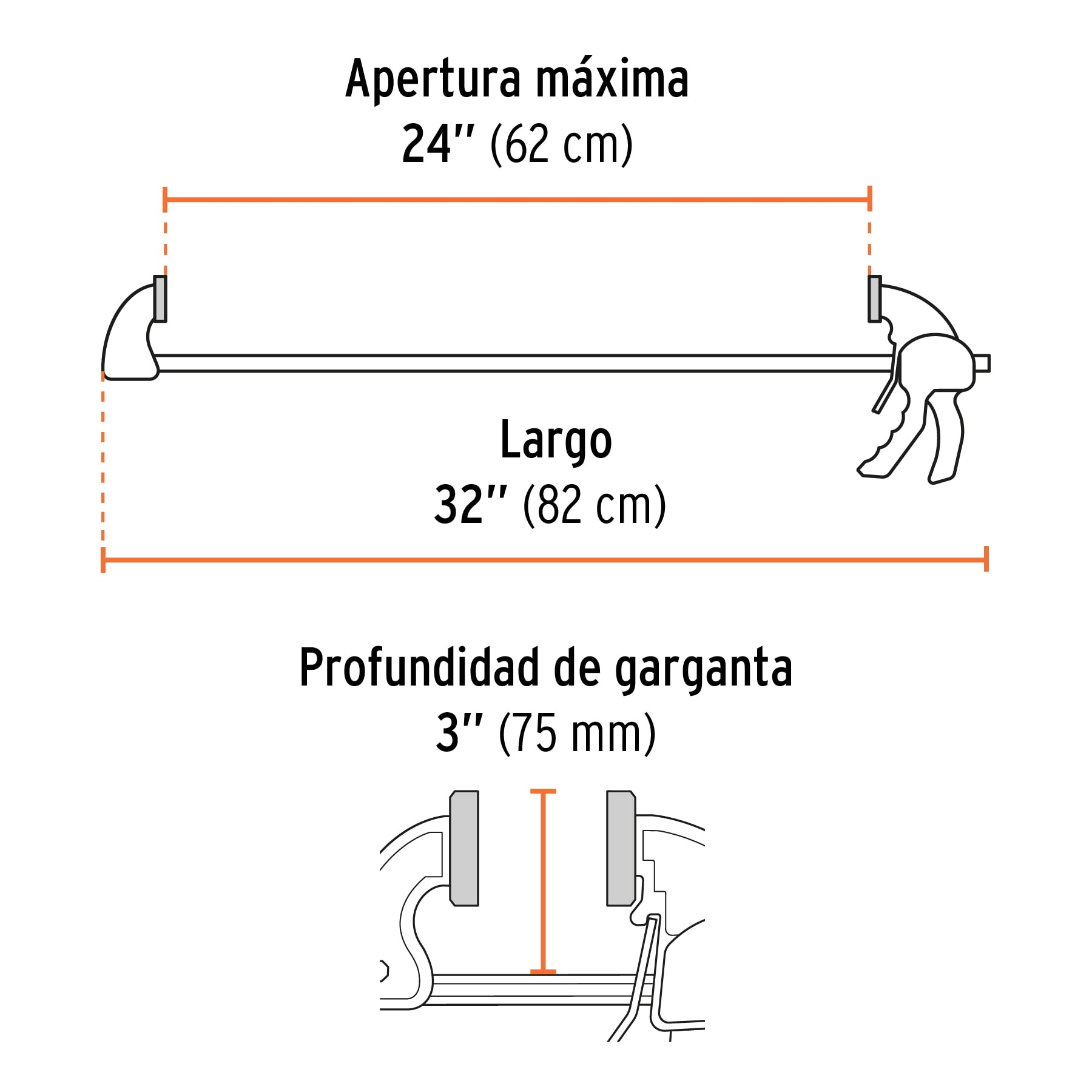Prensa con ajuste rápido 24", uso rudo