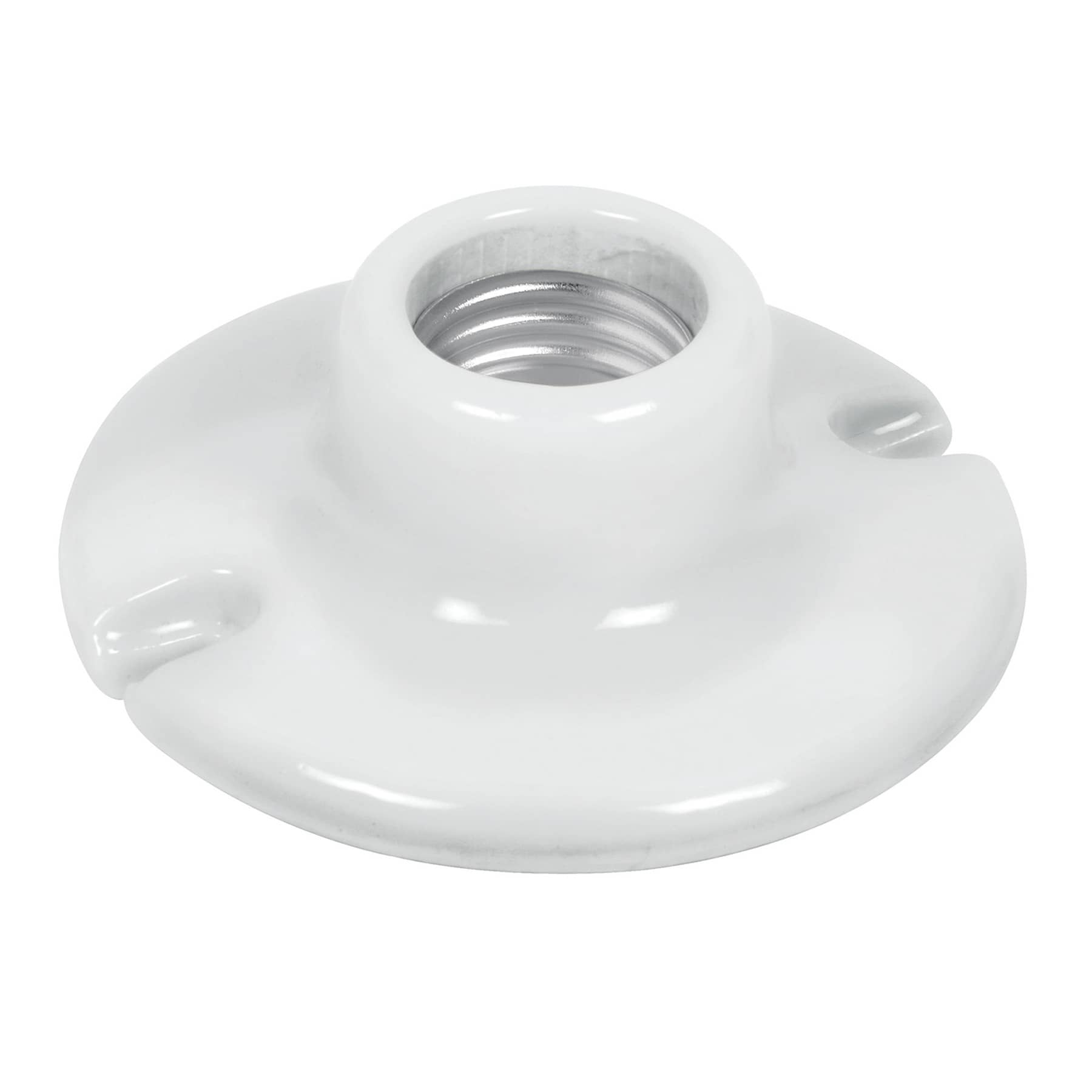 Portalámpara de porcelana, 3-1/2", circular, Volteck