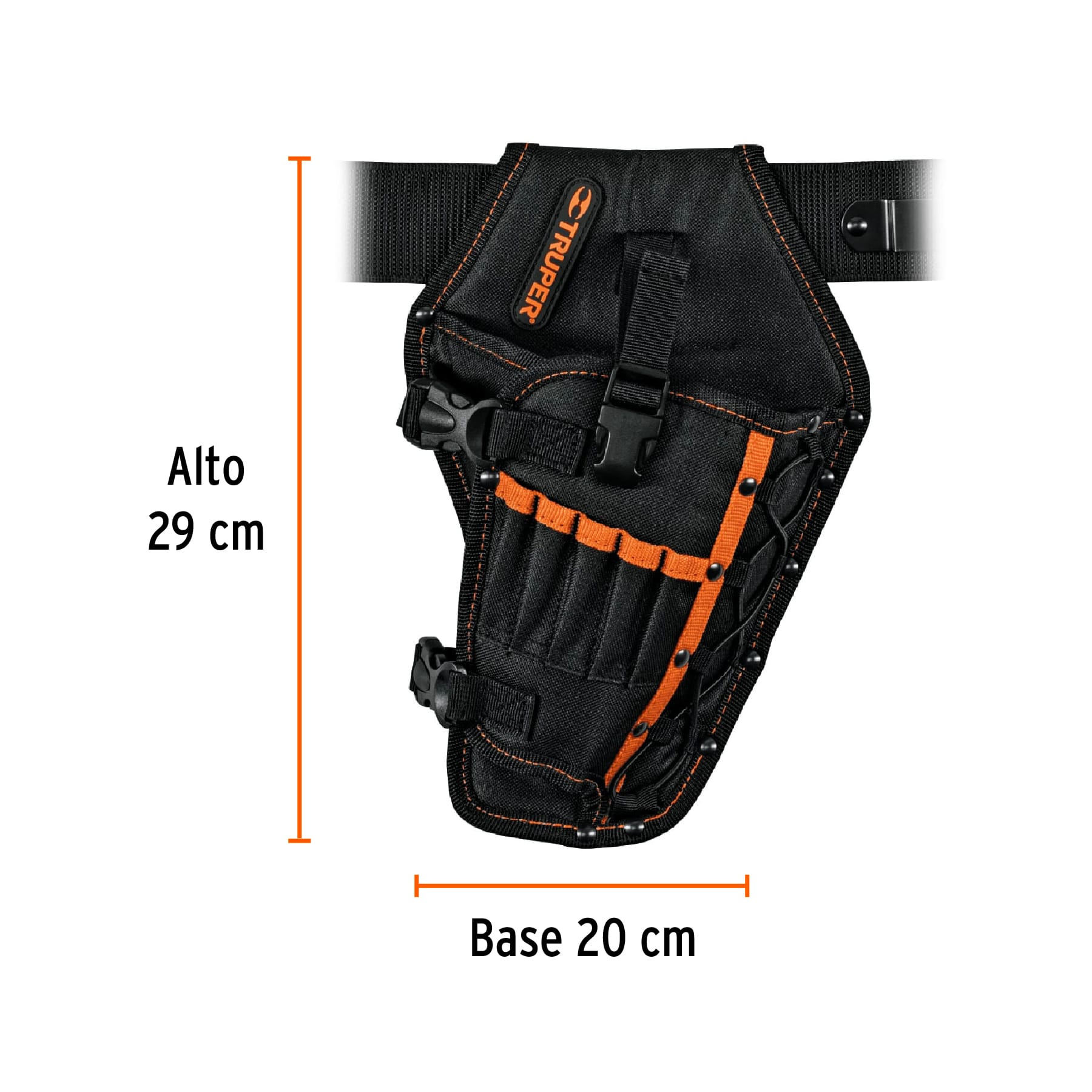 Porta taladro de poliester con cinco compartimentos