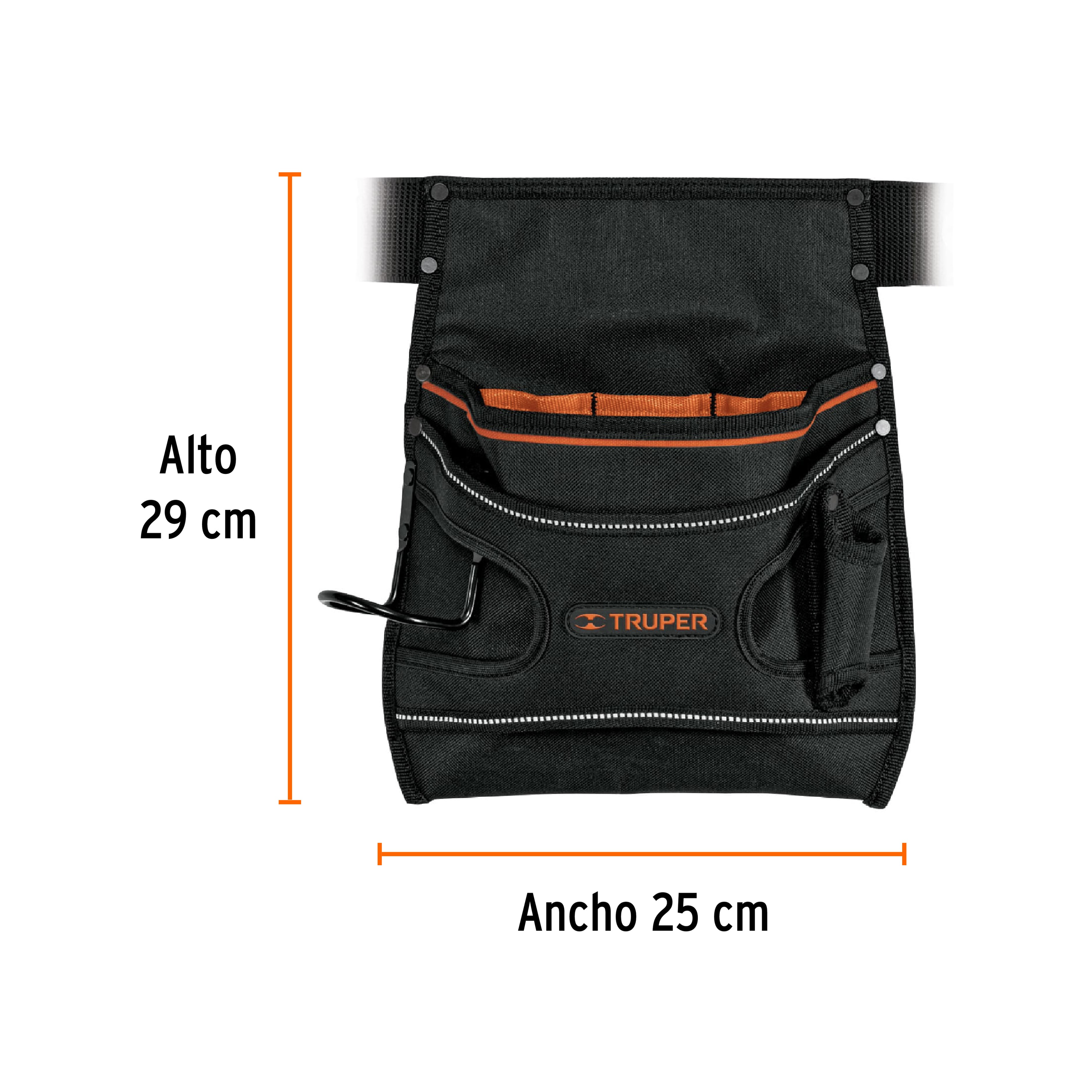 Porta herramientas de poliéster, 7 compartimentos