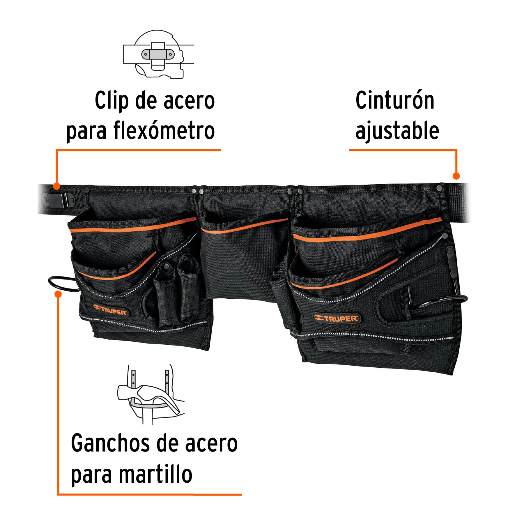 Porta herramientas de poliester, 20 compartimentos