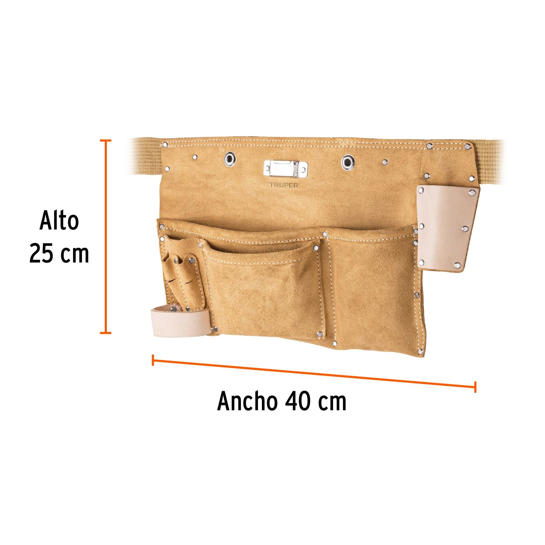 Porta herramientas de carnaza, 9 compartimentos