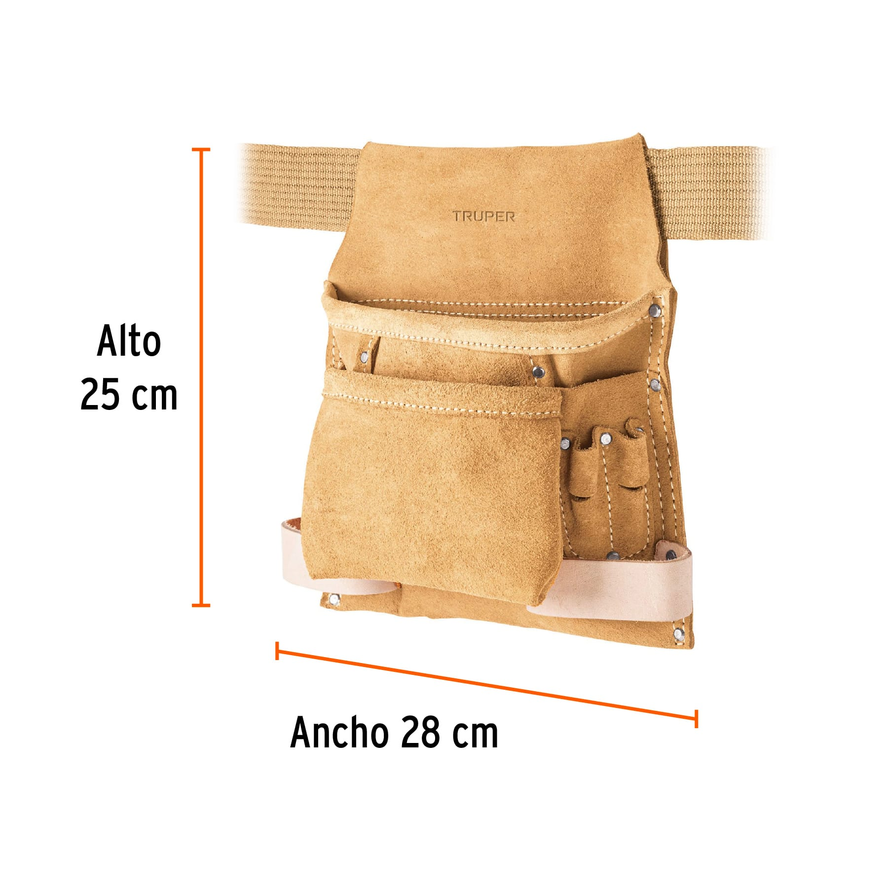 Porta herramientas de carnaza, 6 compartimentos