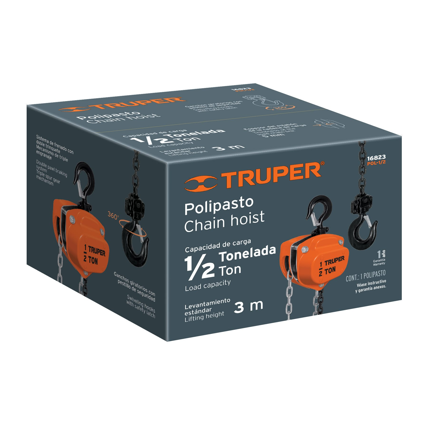 Polipasto de 1/2 ton