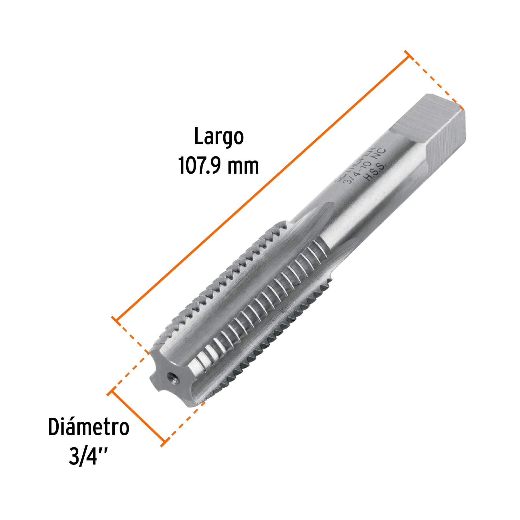 Machuelo semicónico 3/4" x 10 nc, estuche individual